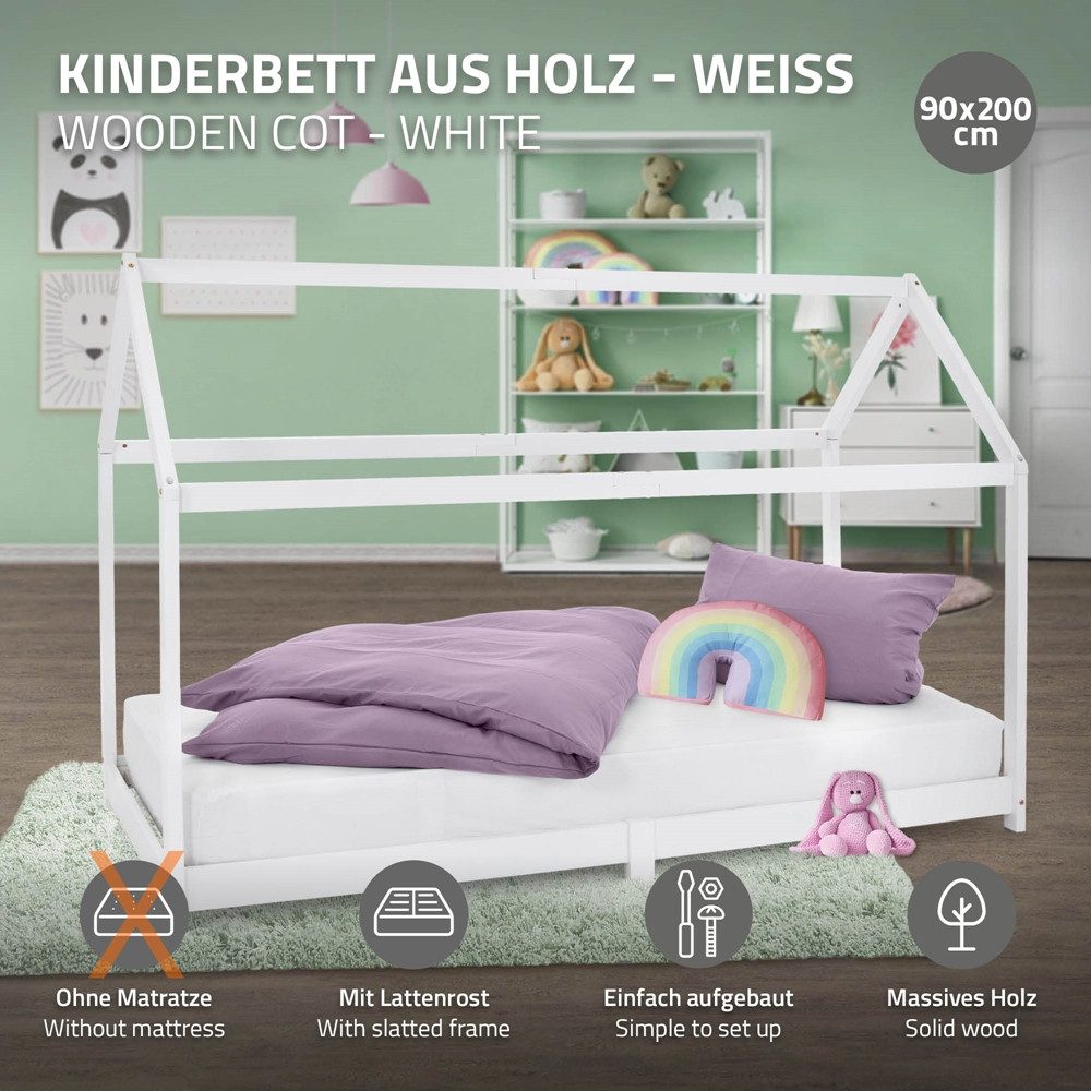 ML-DESIGN Spielbett Hausbett Kinderbett inkl. Lattenrost günstig online kaufen