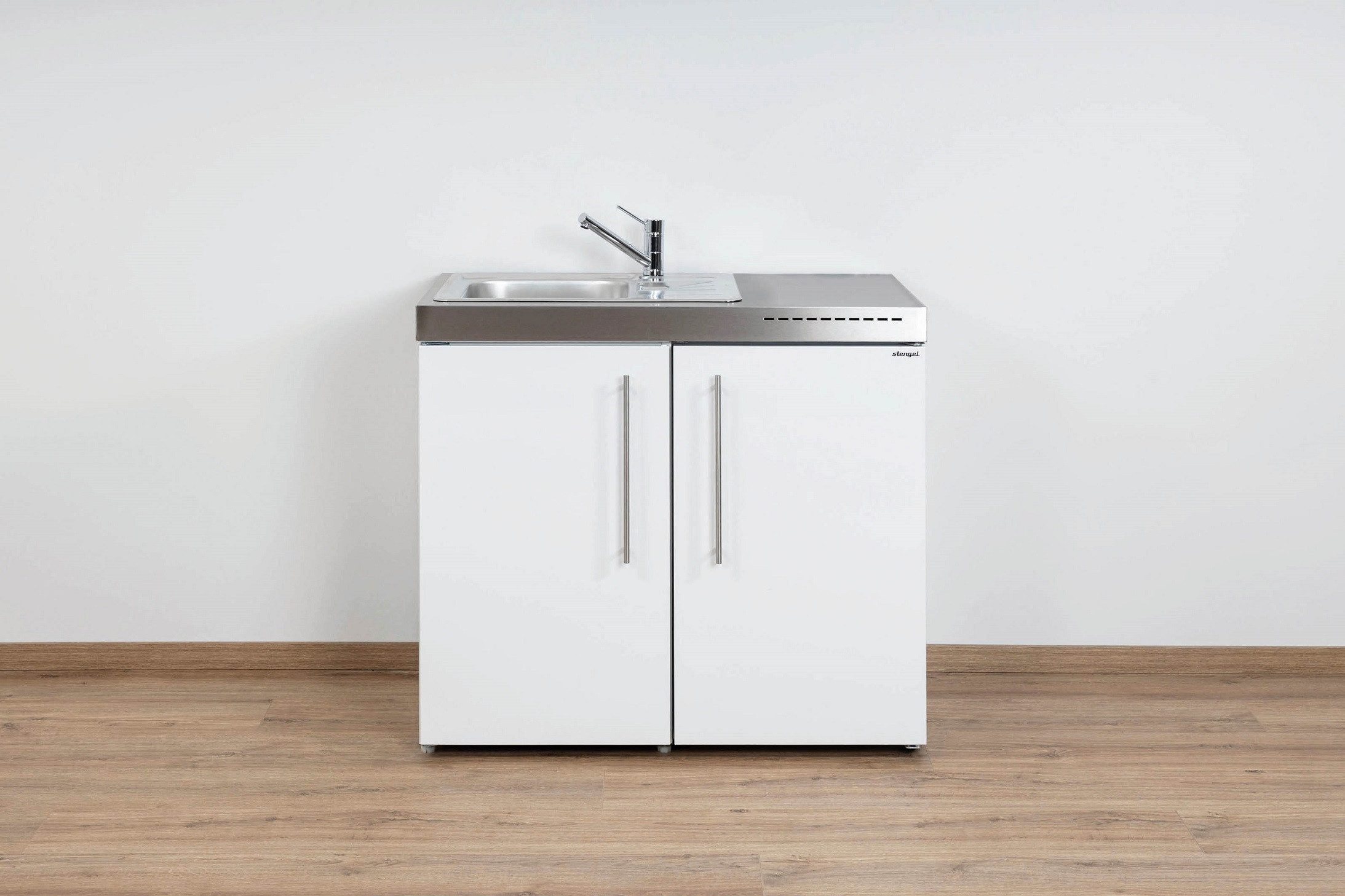 Stengel Кухниzeile Miniküche Premiumline MP 100, (Kleine Single Кухни 100 cm Weiß), Кухниblock mit Spüle ohne E-Geräten