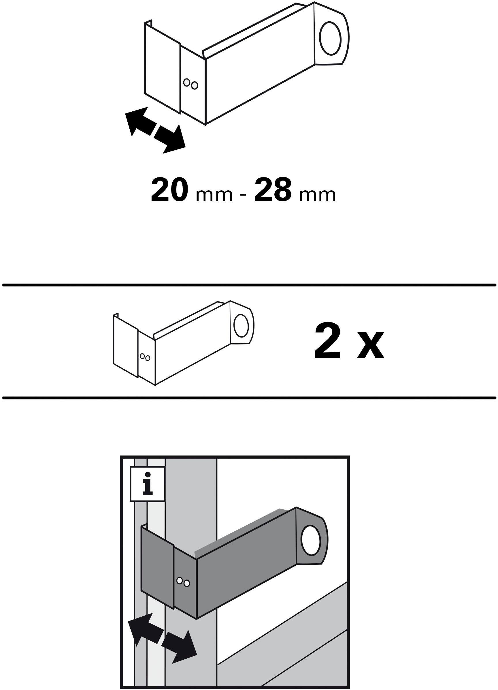 Verbinder Spannvitrage-Adapter, GARDINIA, weiß mm 7/9 Ø Spannvitrage 2-St), Serie (Set