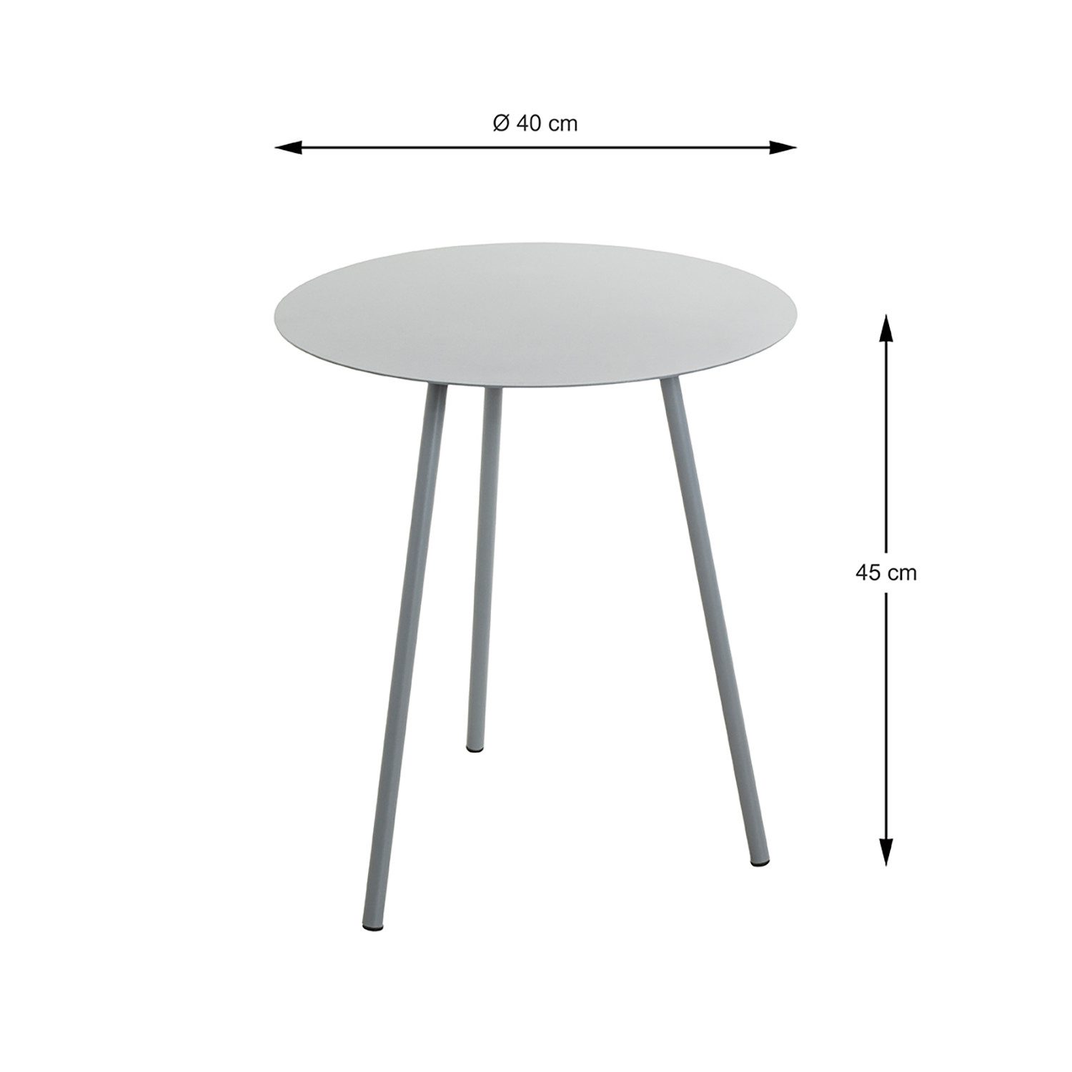 HAKU Beistelltisch Beistelltisch grau - Sofatisch Metall - H 45 x Ø 40 cm (1xBeistelltisch, Dekotisch - kleiner Tisch), Beistelltisch aus Metall, Sofatisch, Woh – Bild 2 von 3
