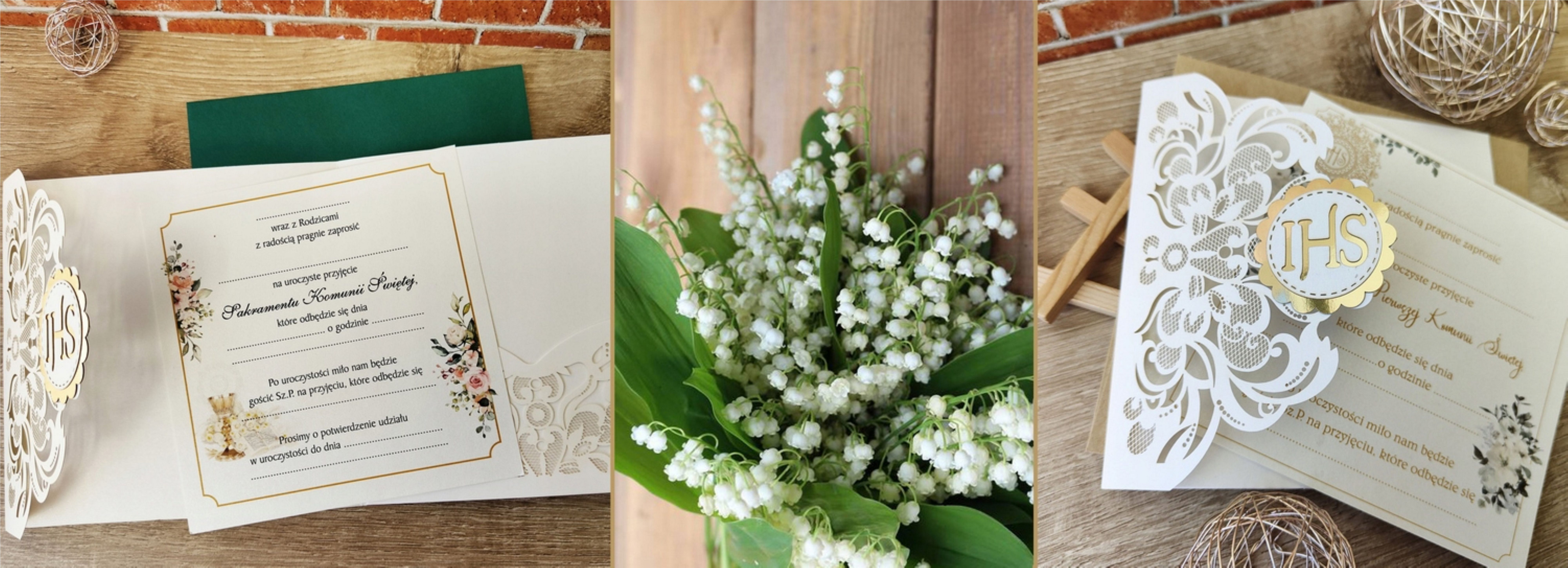 Festivalartikel Einladungskarten 3D Kommunionseinladungen Lasercut Toskania Perlmutt inkl. Umschlag