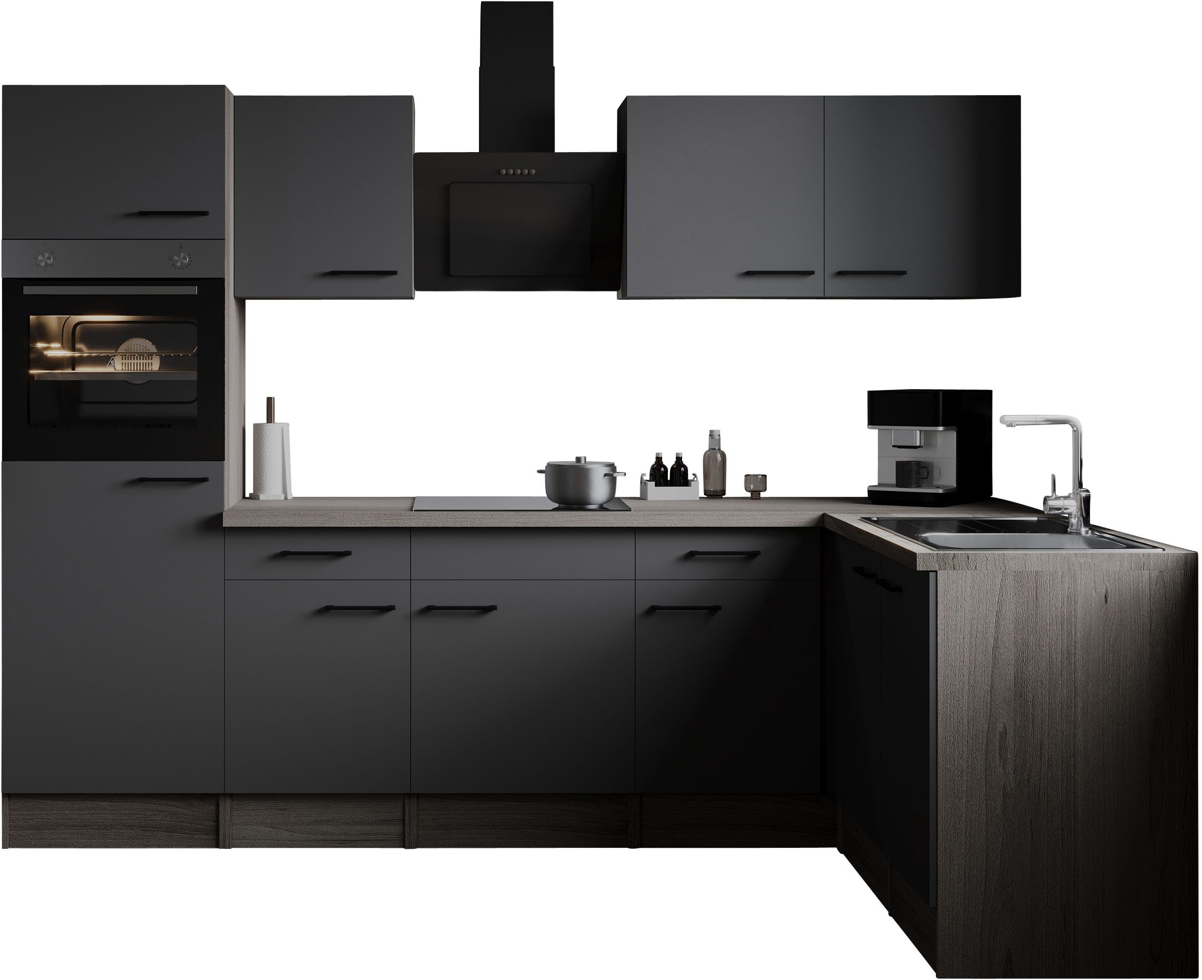 RESPEKTA Winkelküche Oliver, Breite 280 cm, 90 cm Arbeitshöhe, in exklusiver Konfiguration für OTTO