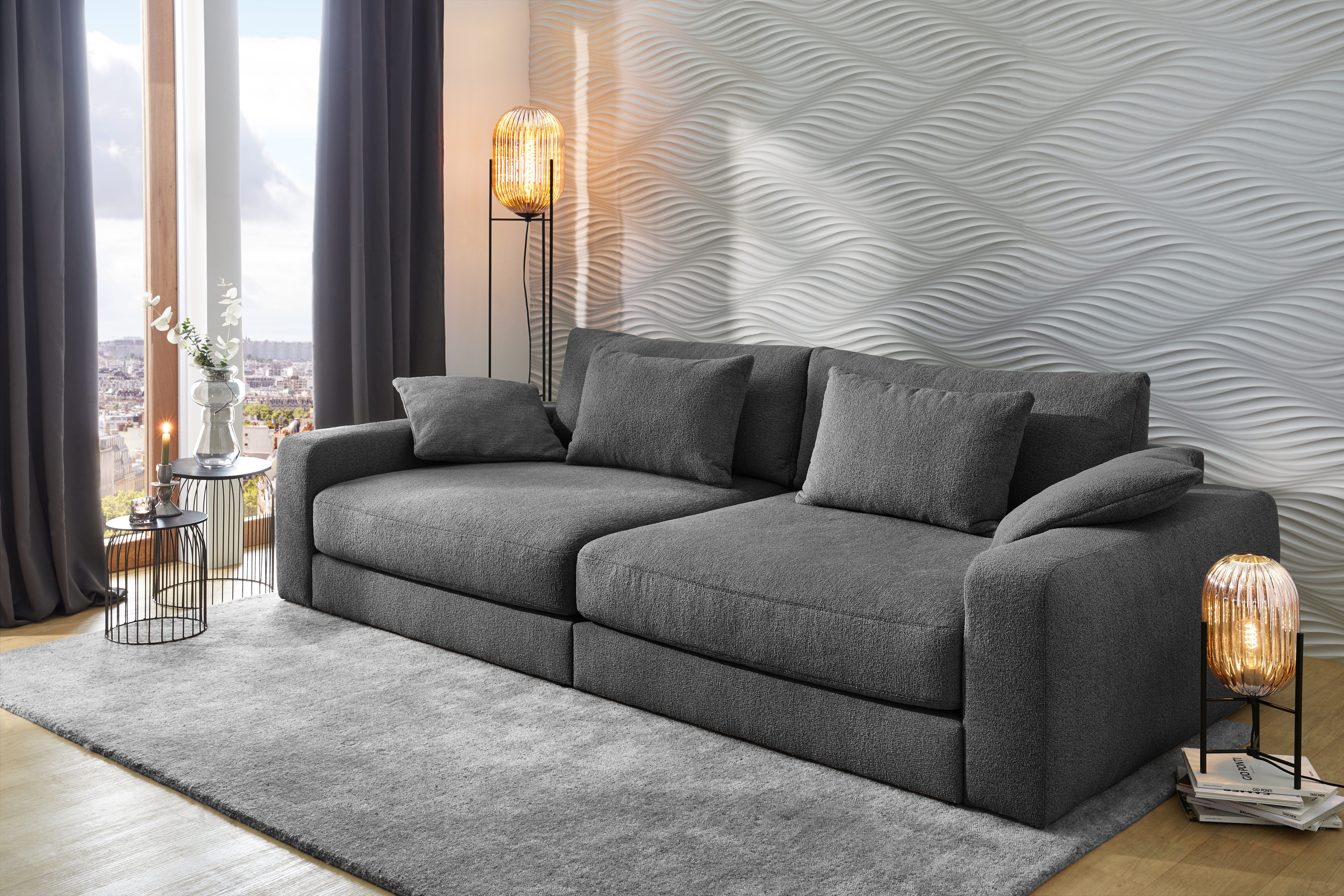 Jockenhöfer Gruppe Big-Sofa Milano XXL, B: 290 cm, Megasofa, Loungesofa, mit Zierkissen, Relaxfläche 120x240 cm, Federkern