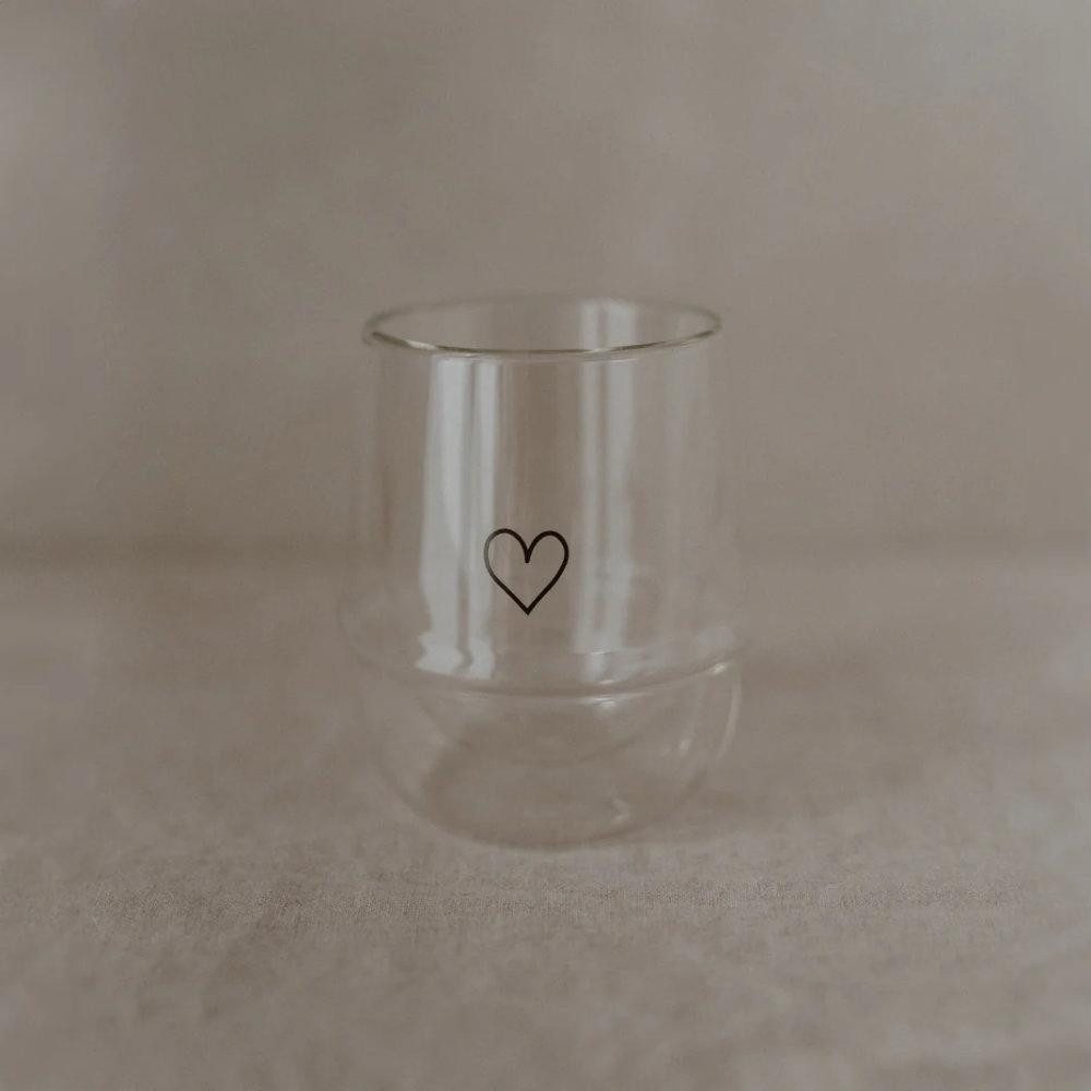 Eulenschnitt Tasse Doppelwandiges Glas Herz (200ml)