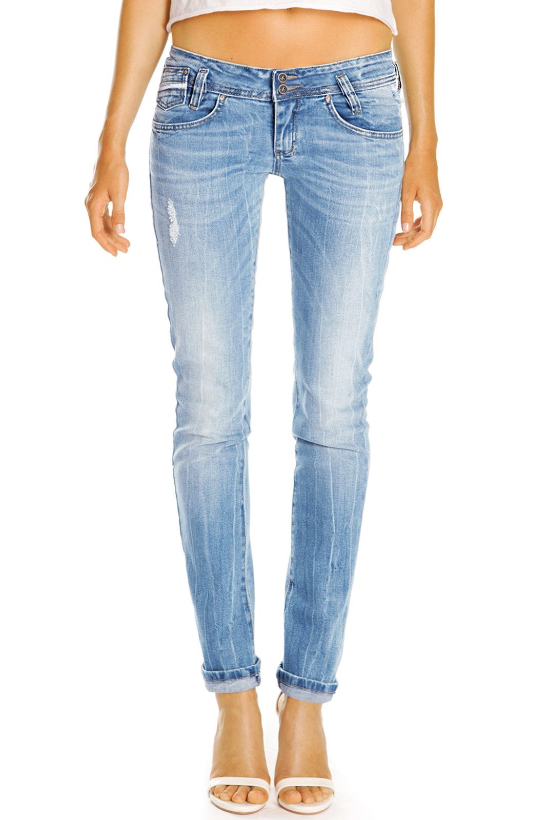 be styled Röhrenjeans Premium Hüftjeans Hose aus Baumwolle - Damen - B_001a