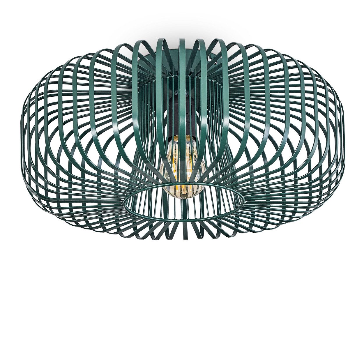 hofstein Deckenleuchte runde Deckenlampe aus Metall in Grün, ohne Leuchtmit günstig online kaufen