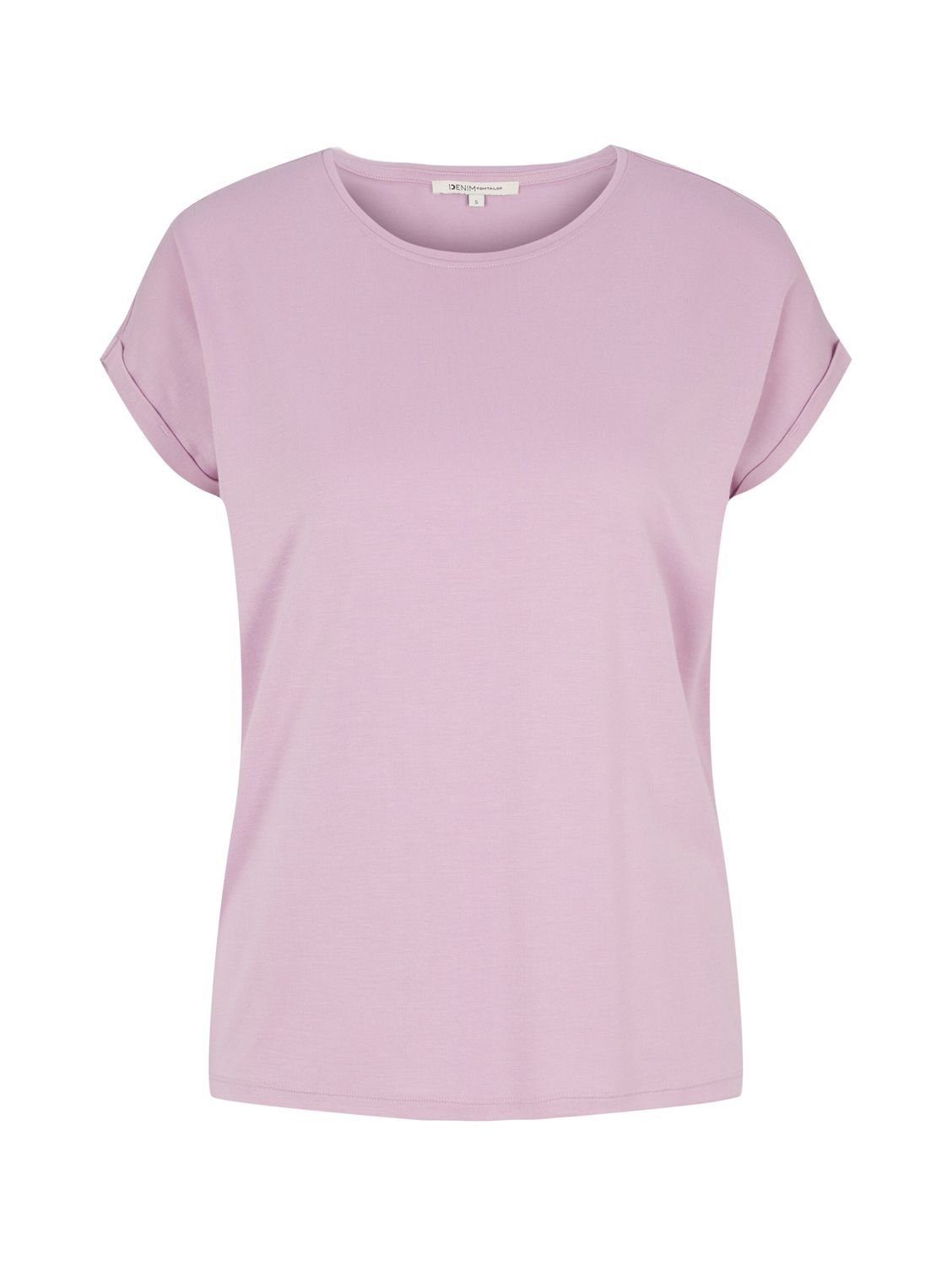 TOM TAILOR Denim T-Shirt FLUENT BASIC (1-tlg) aus Baumwolle Soft Mauve 28995 | T-Shirts