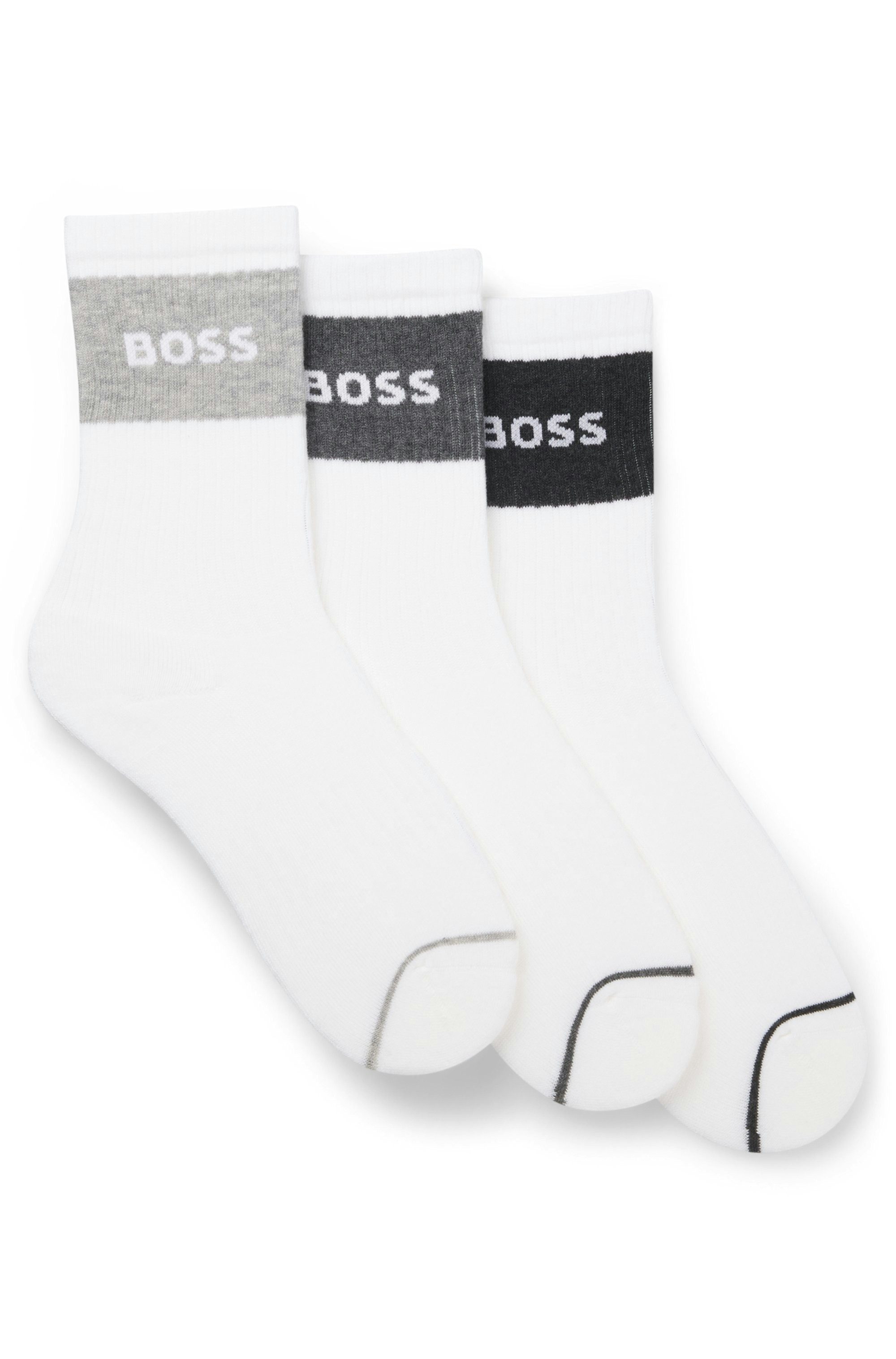 BOSS Kurzsocken 3P QS Rib Melange CC (Packung, 3-Paar)