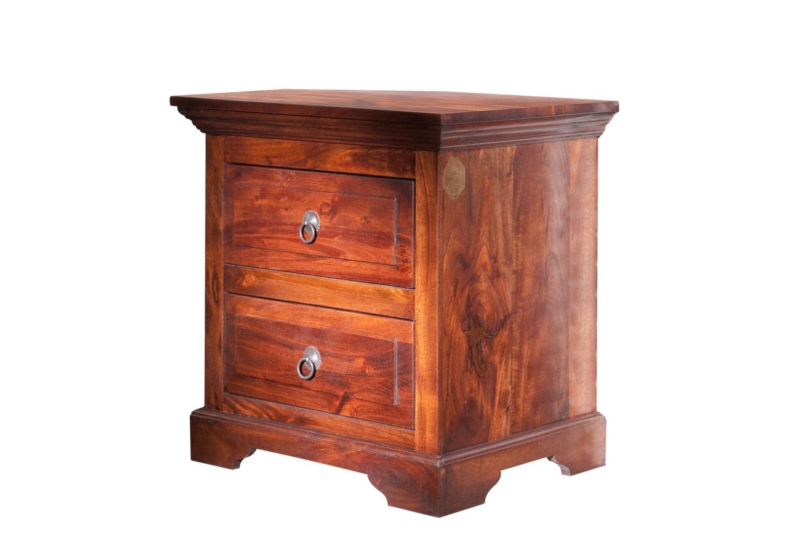 Massivmoebel24 Nachttisch OXFORD (52x40x54 Akazie montiert), hochwertiges E günstig online kaufen