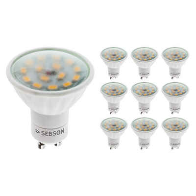 SEBSON LED-Leuchtmittel LED Lampe GU10 warmweiß 5W Strahler 230V Leuchtmittel, GU10, 10 St., Warmweiß, Einbaustrahler 230V