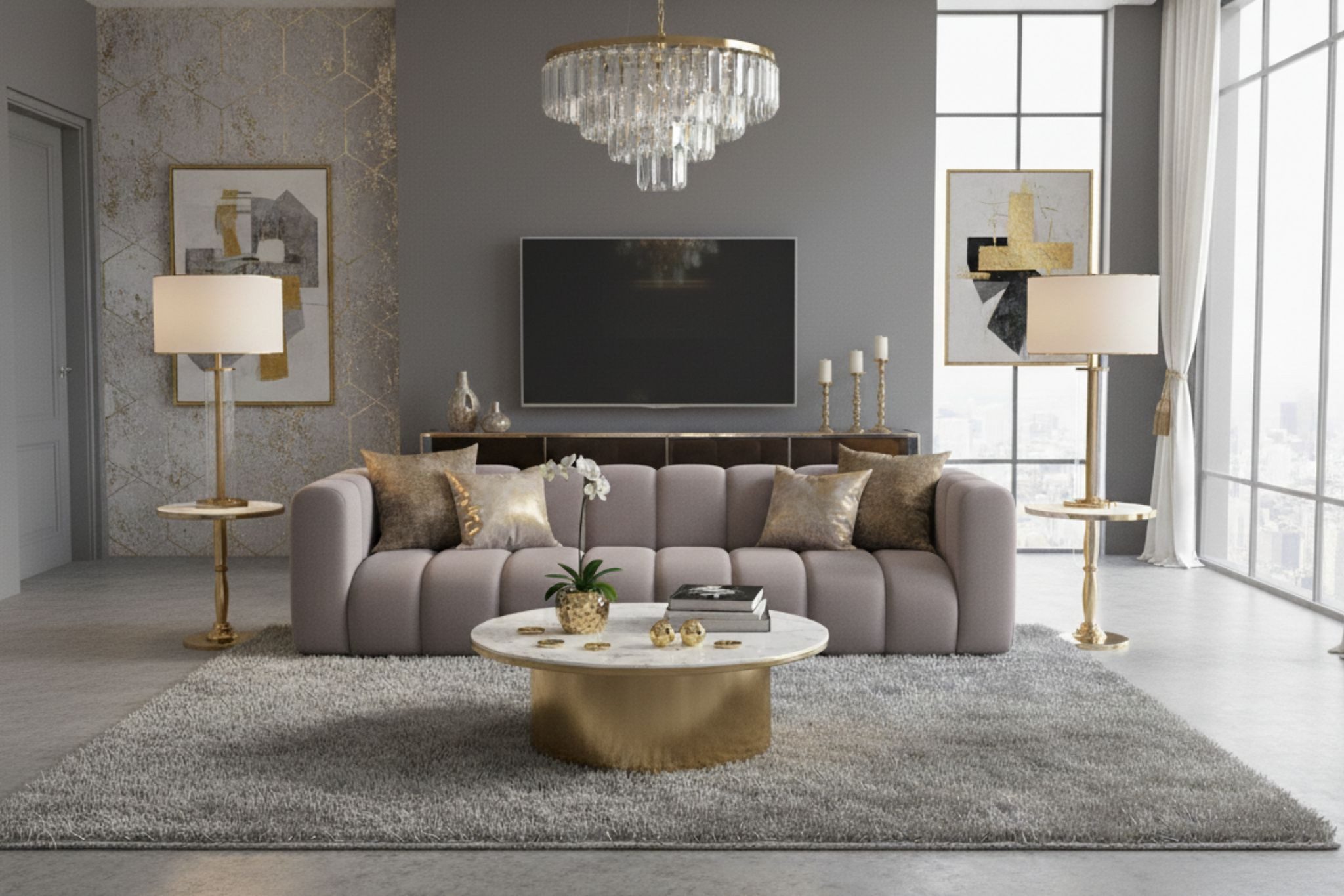 Kaiser Möbel Sofa 4-Sitzer Grand aus Veloursstoff Salvador, Einzelartikel, 4-Sitzer Sofa,abgerundete, weiche Form,pflegeleichter Veloursstoff