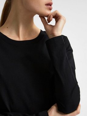 SELECTED FEMME T-Shirt Longsleeve Shirt Basic Sweater SLFSTANDARD Dünner Pullover (1-tlg) 3831 in Schwarz