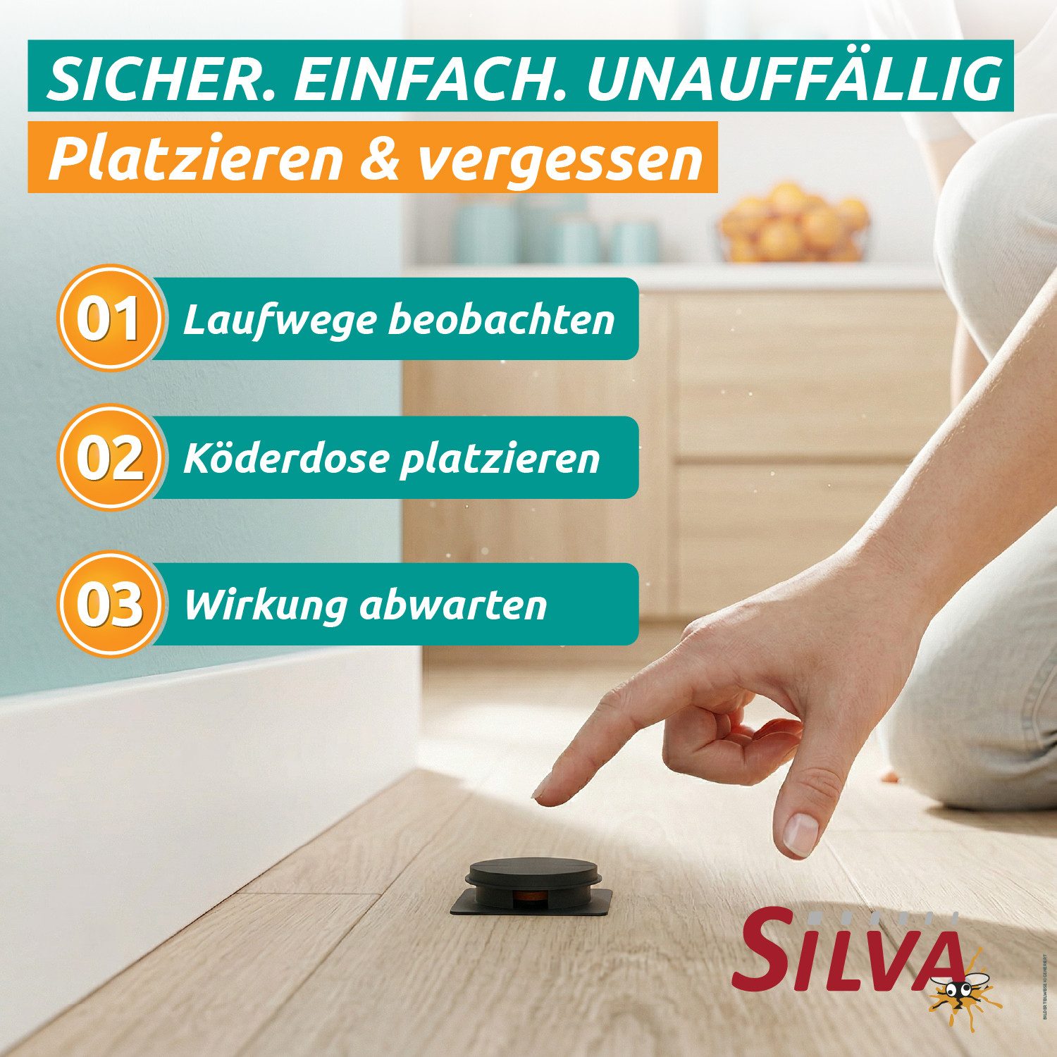Silva Haus & Garten Vergrämungsmittel Silva® Ameisenköder 4er – gegen Ameisen im Haus & Garten – PT19 Biozid, 4-St., Set aus 4 Köderdosen, 4 Stück für drinnen & – Bild 5 von 5