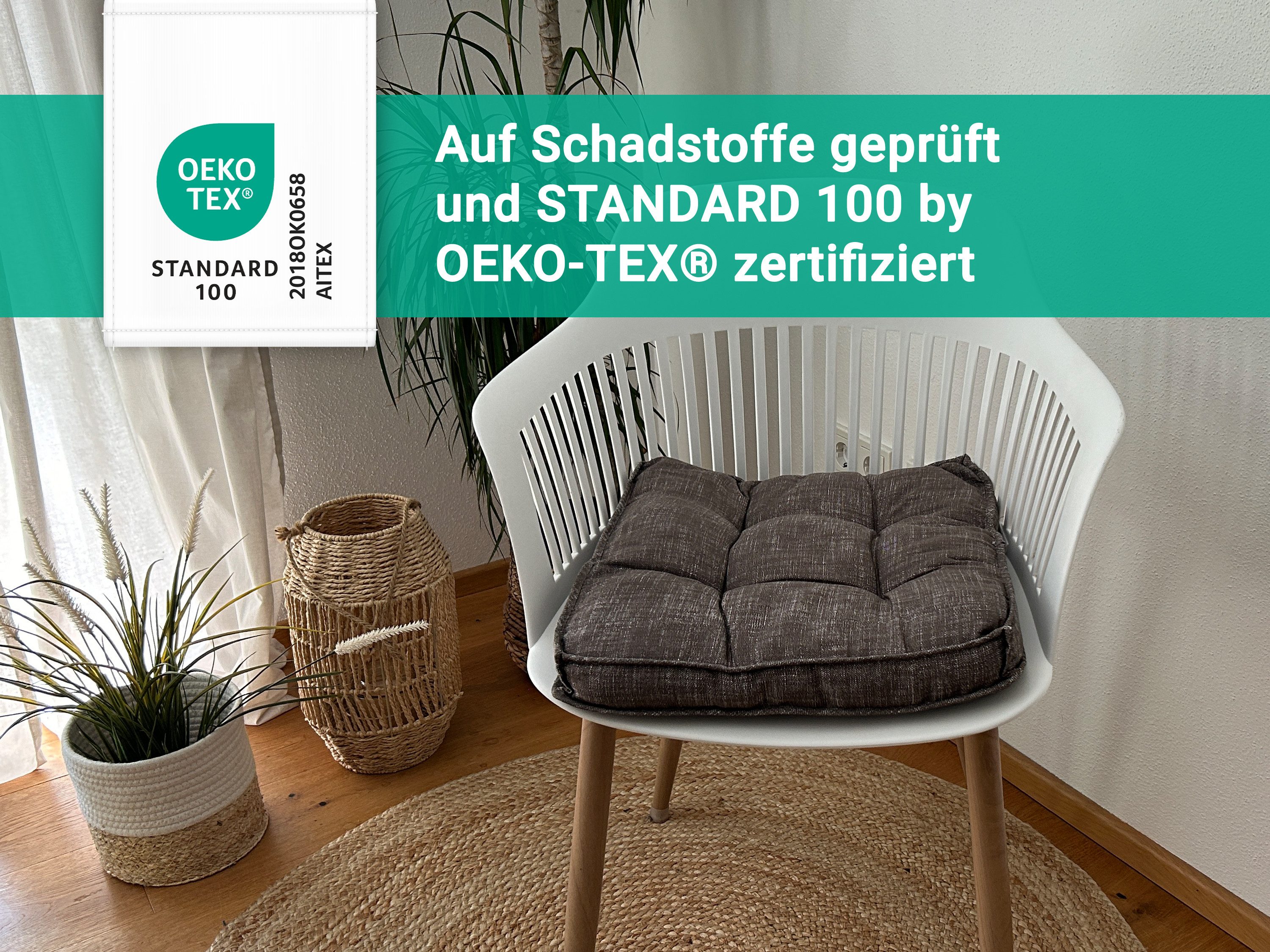 ZOLLNER Stuhlkissen, 40 x 40 x 6 cm, vom Hotelwäschespezialisten