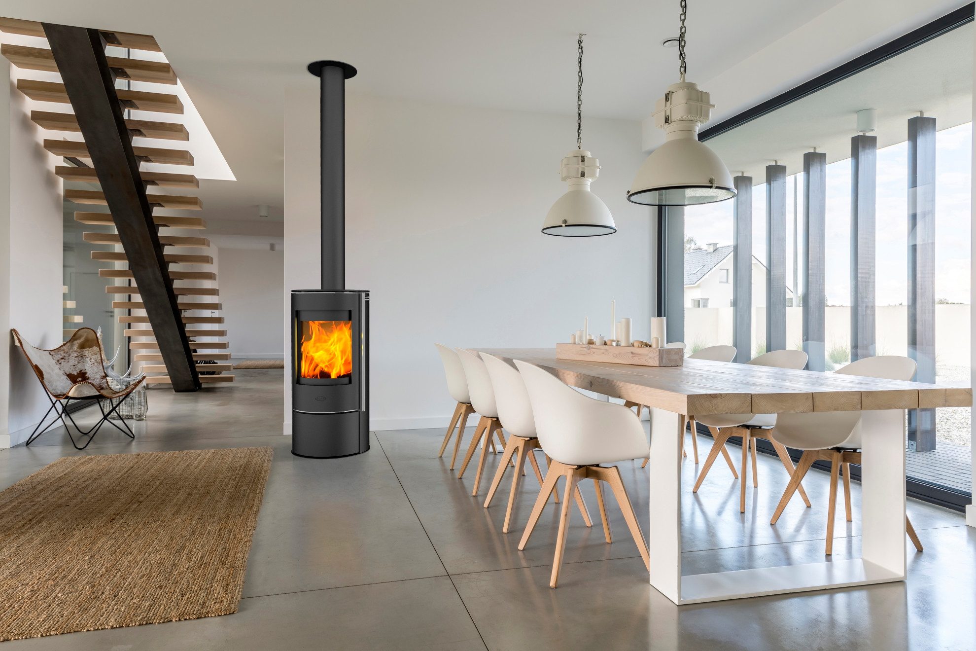 Fireplace Kaminofen Fireplace Rondale Kaminofen Stahl Schwarz EEK:A+ 5kW K6010, 5 kW
