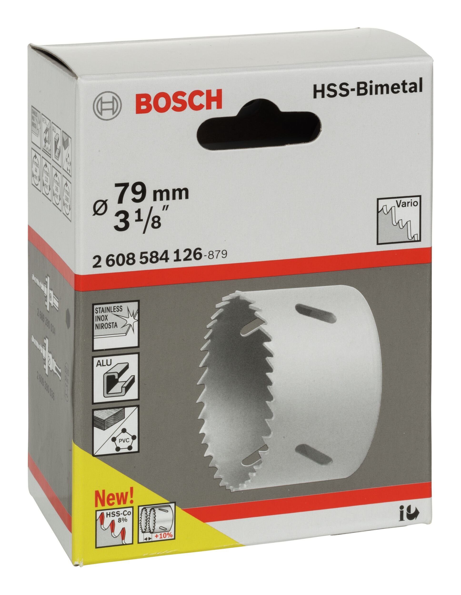 BOSCH Lochsäge, 3 Ø für mm, 79 1/8" HSS-Bimetall Standardadapter - 