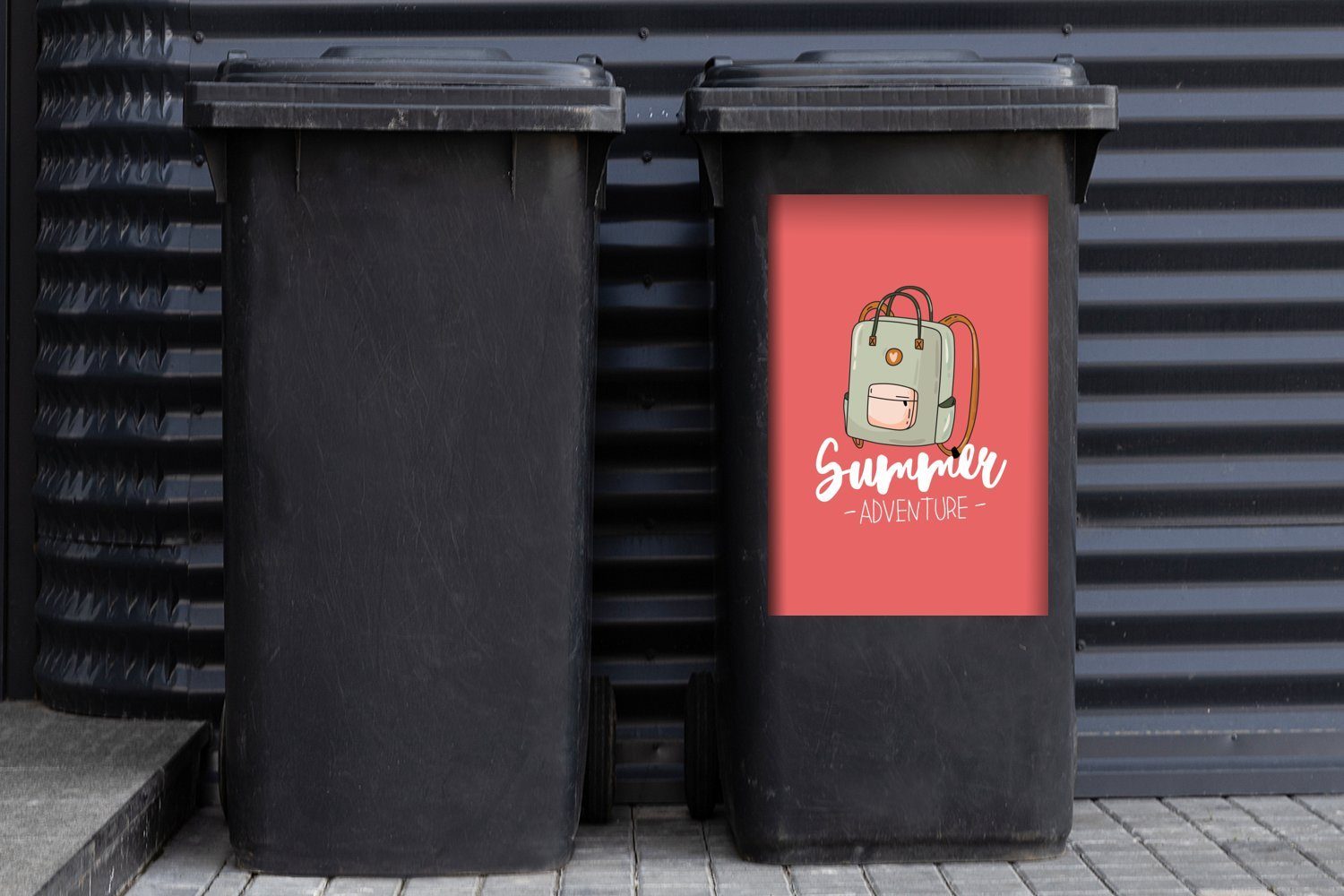 Mülltonne, Mülleimer-aufkleber, Sticker, Abfalbehälter Container, Koffer (1 Sommer Wandsticker - Grau St), - MuchoWow