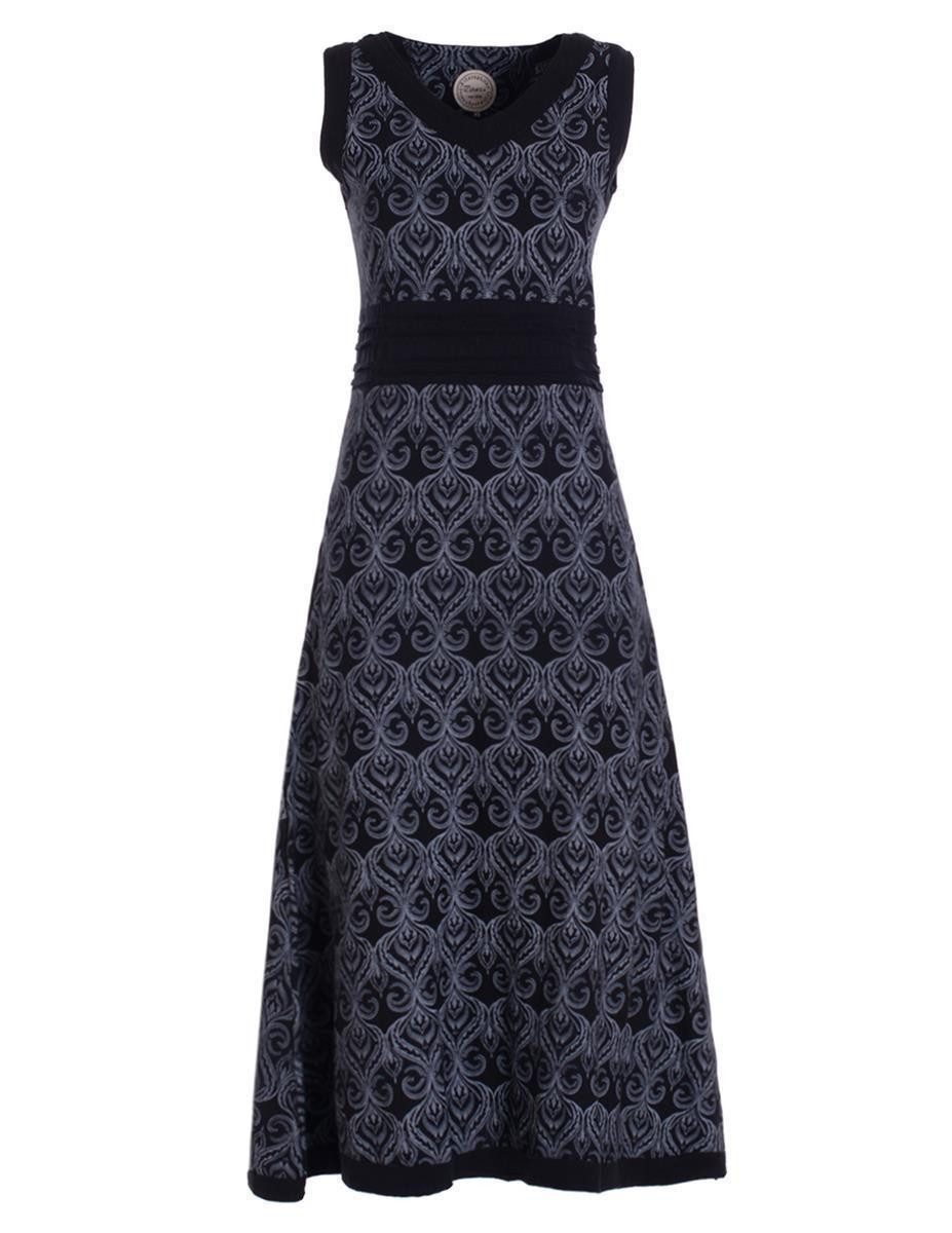 Vishes Maxikleid Langes Kleid Jersey Baumwolle Ornament Print Ärmellos Alte günstig online kaufen
