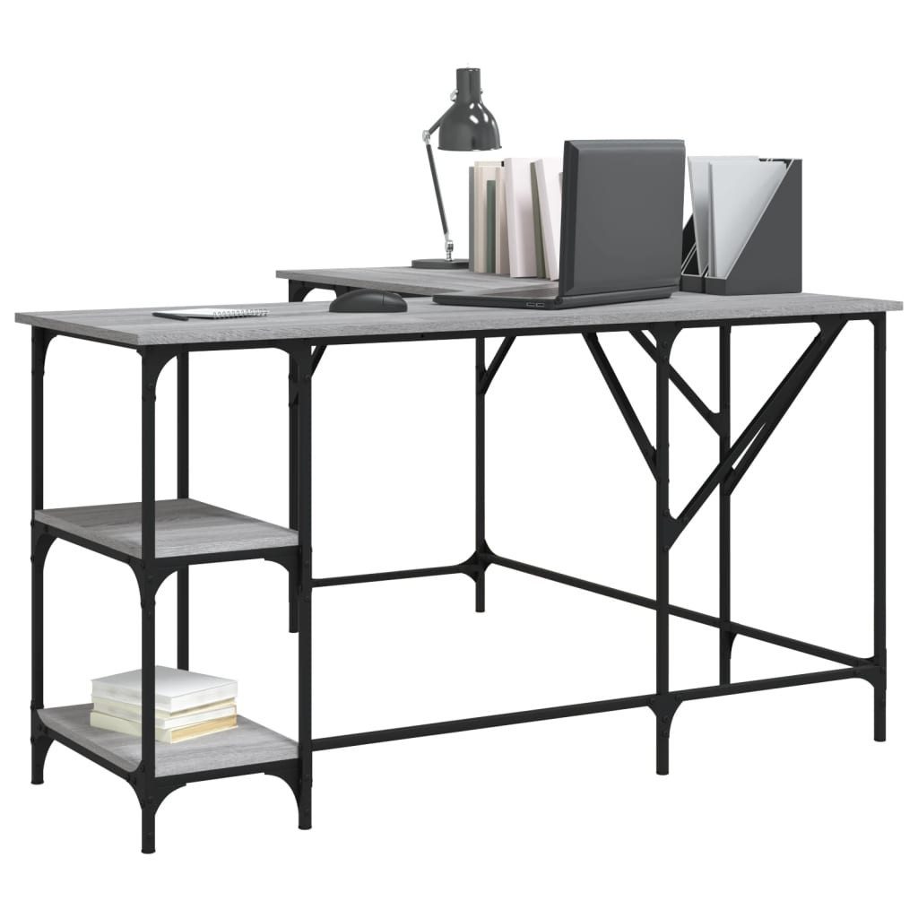 vidaXL Schreibtisch Schreibtisch Grau Sonoma 139x139x75 günstig online kaufen