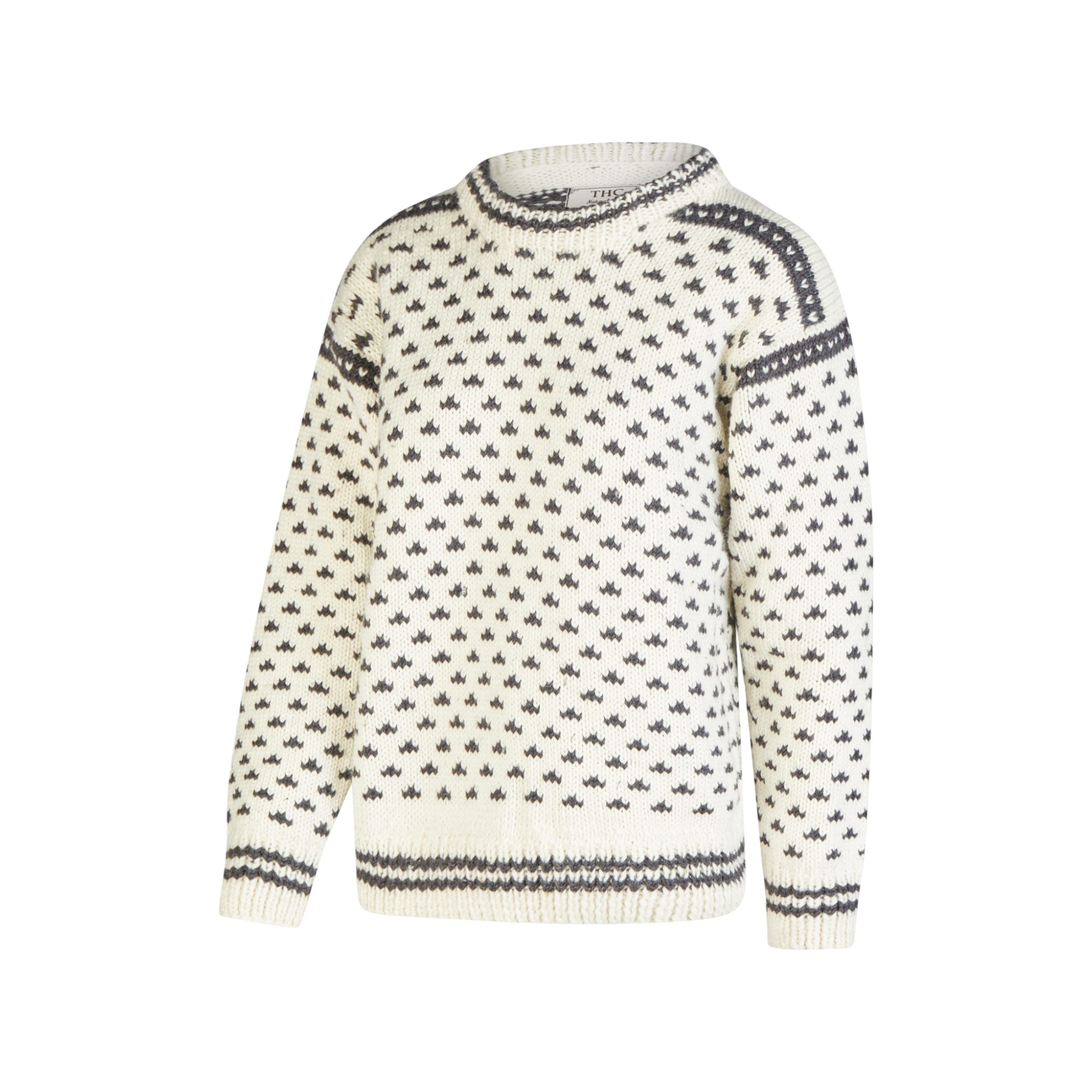 THC Natural Line Strickpullover THC Schafwoll Strickpullover weiß 130 (1 Stück, 1-tlg., 1 Stück) weiche Schurwolle