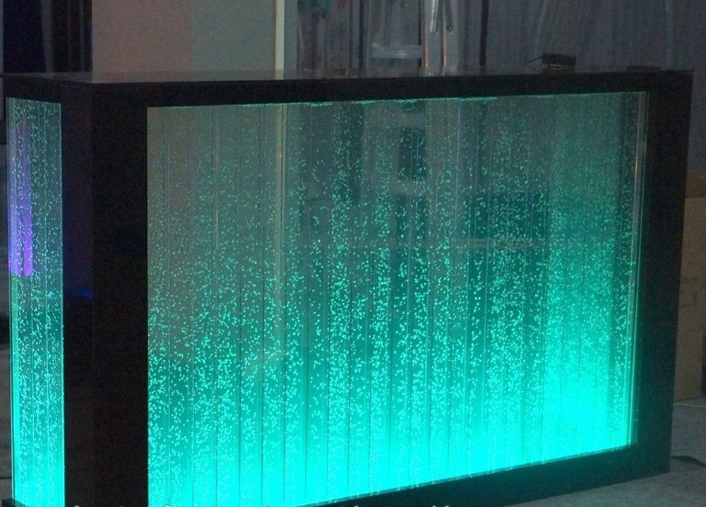 Bartisch LED Wandbar aus Acryl und Edelstahl mit individueller Beleuchtung
