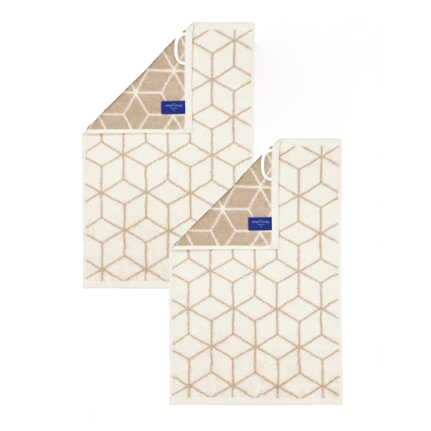 Villeroy & Boch Handtuch 2 Stück Villeroy & Boch Gästetuch Coordinates 2557-33 cashmere 30x50, Walkfrottier (Spar-Set, 2-St), 100% Baumwolle