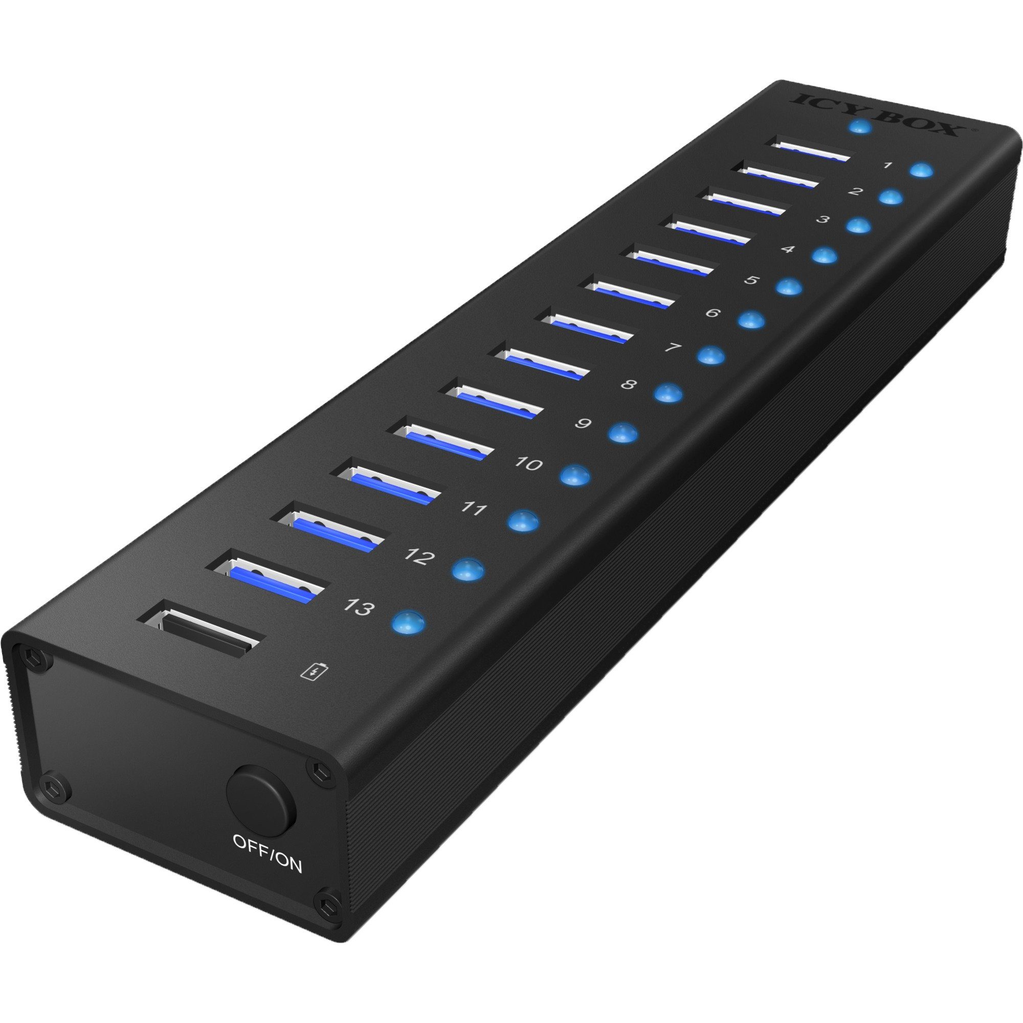 ICY BOX IB-AC6113, USB-Hub, (13x USB 3.0, inkl. USB-Kabel