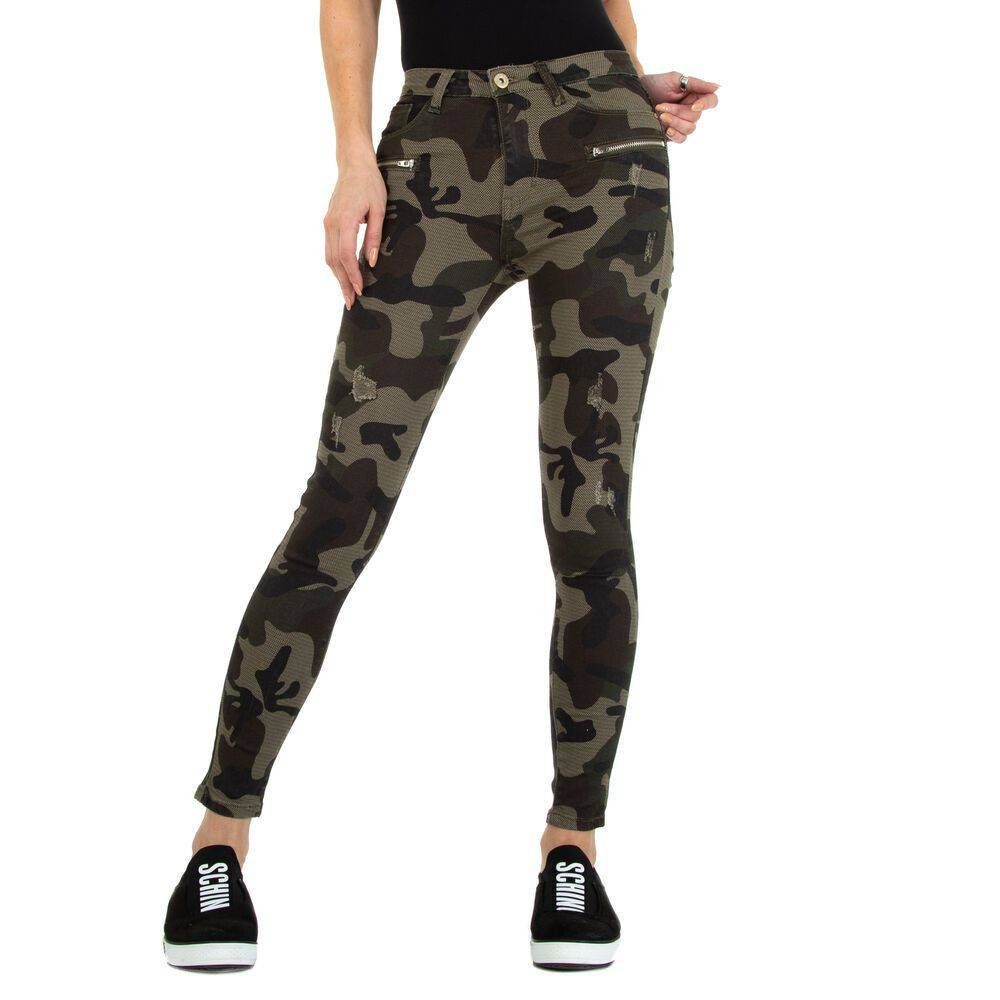Ital-Design Skinny-fit-Jeans Damen Freizeit Stretch Skinny Jeans in Camouflage