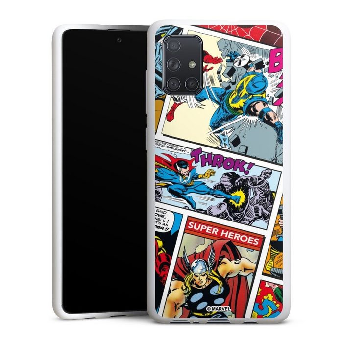 DeinDesign Handyhülle Marvel Retro Comic Blue Samsung Galaxy A71 Silikon Hülle Bumper Case Handy Schutzhülle