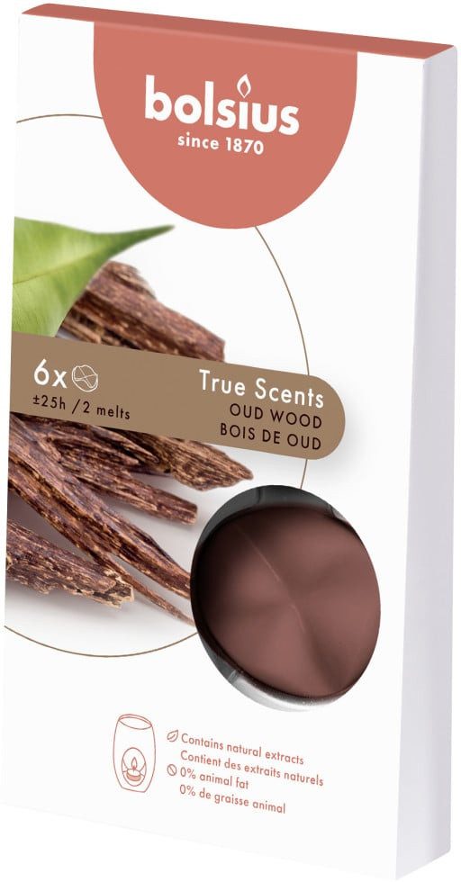 Bolsius Duftkerze Bolsius Aromatic Wax Melts Oud Wood, 6 er Pack
