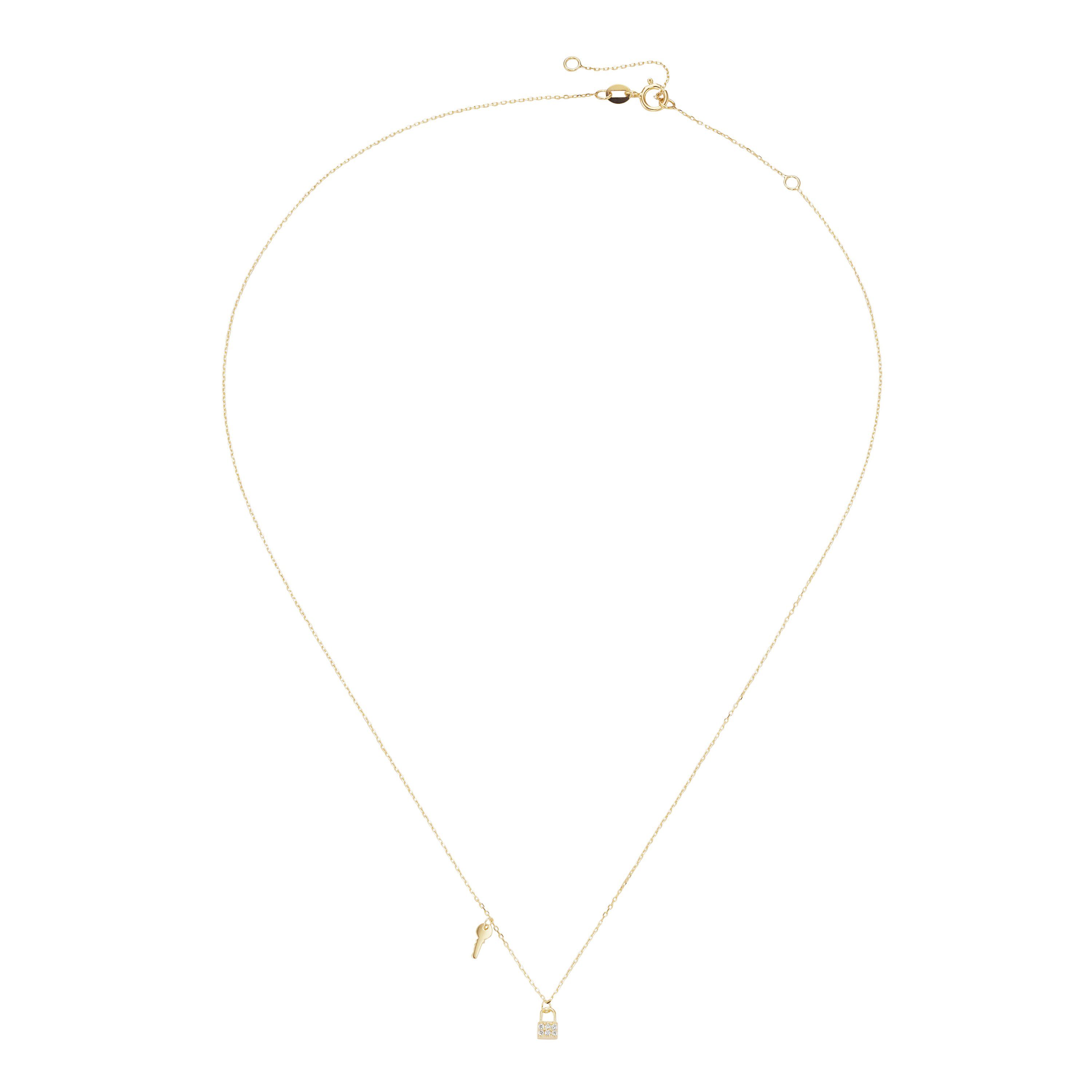 Luigi Merano Collier Schloss und Schlüssel, Zirkonia Steine, Gold 375 günstig online kaufen