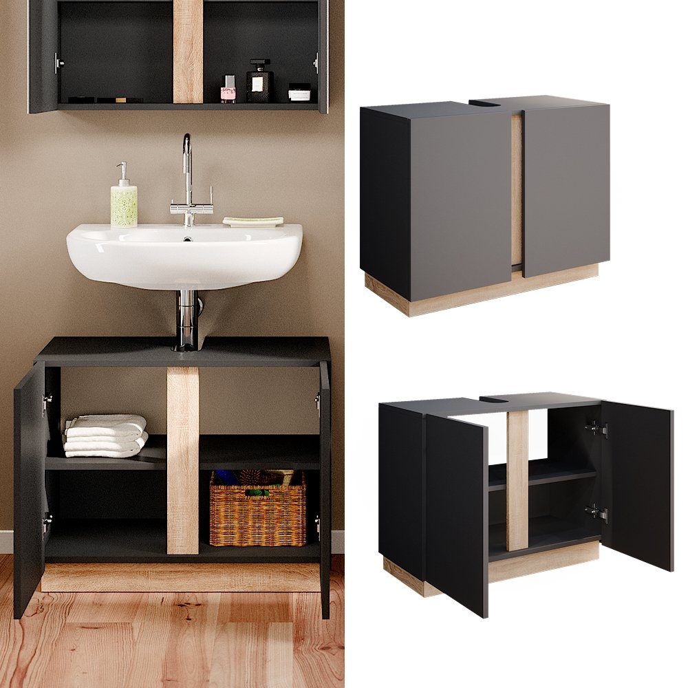 Vicco Waschbeckenunterschrank Gloria, Anthrazit/Sonoma, 70.4 x günstig online kaufen