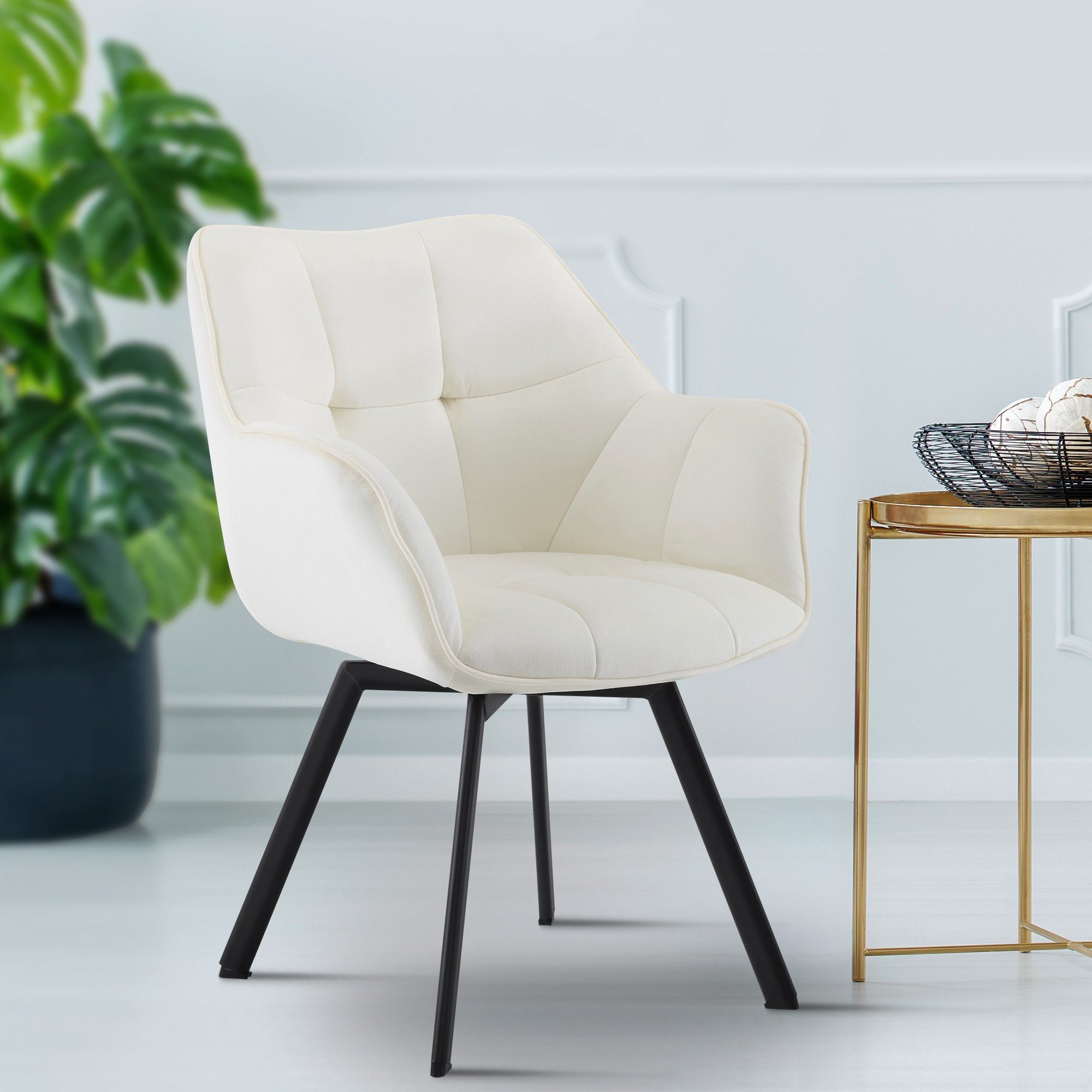 CLP Esszimmerstuhl Jordi (2er Set, 2 St), Metallgestell drehbar, bis 150 kg günstig online kaufen