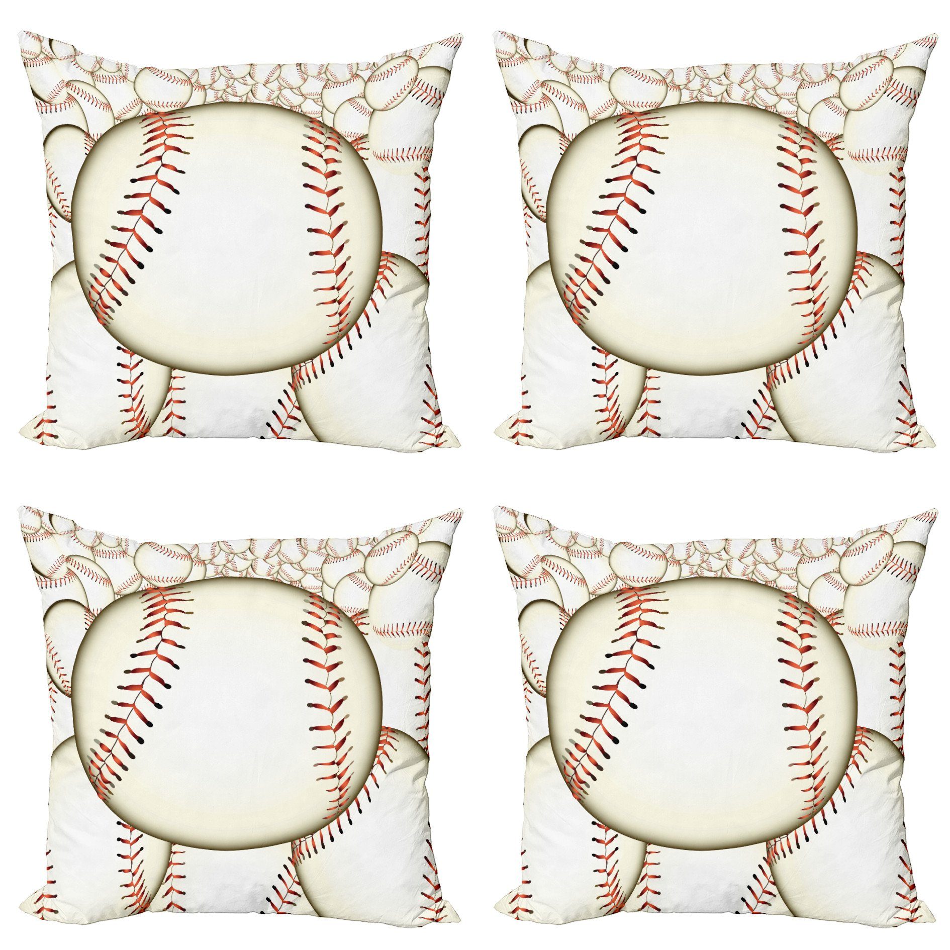 (4 Abakuhaus Digitaldruck, Baseball-Ball-Muster Stück), Accent Modern Doppelseitiger Kissenbezüge Sport