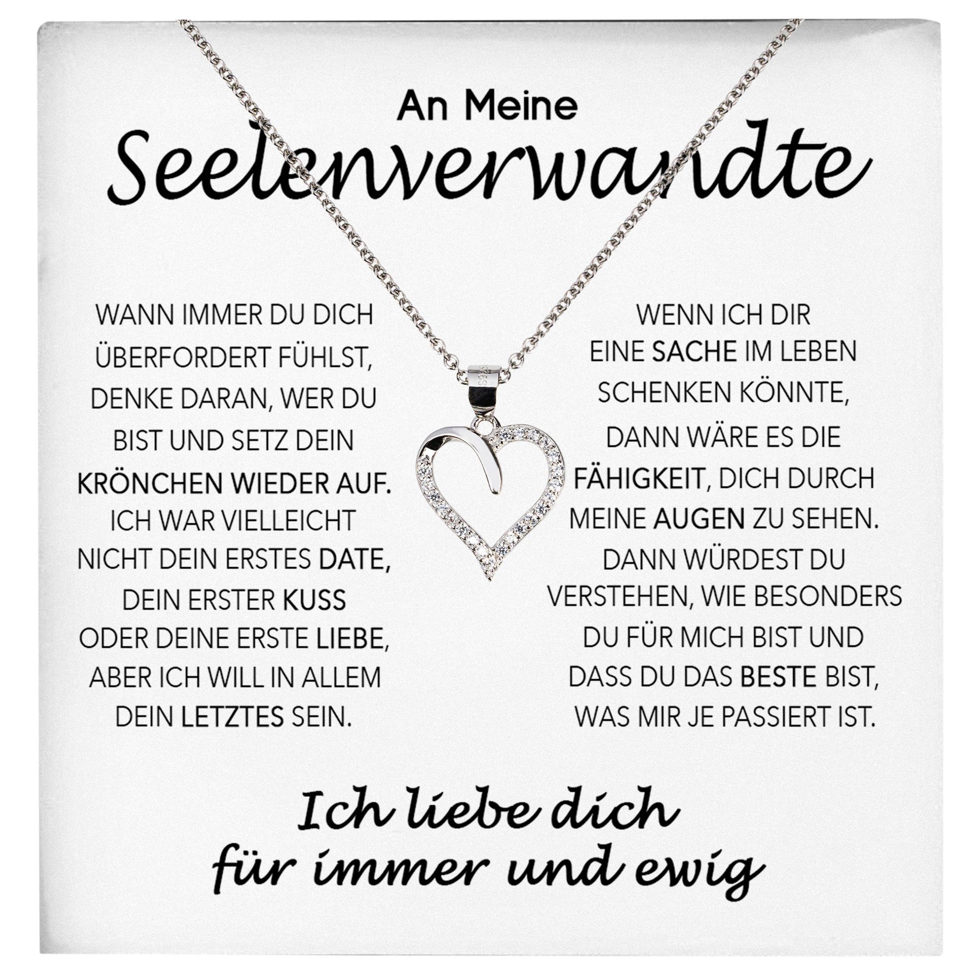 Schmuckset Seelenverwandte Frauen Herz Halskette Ich Liebe Dich Geschenk Damen