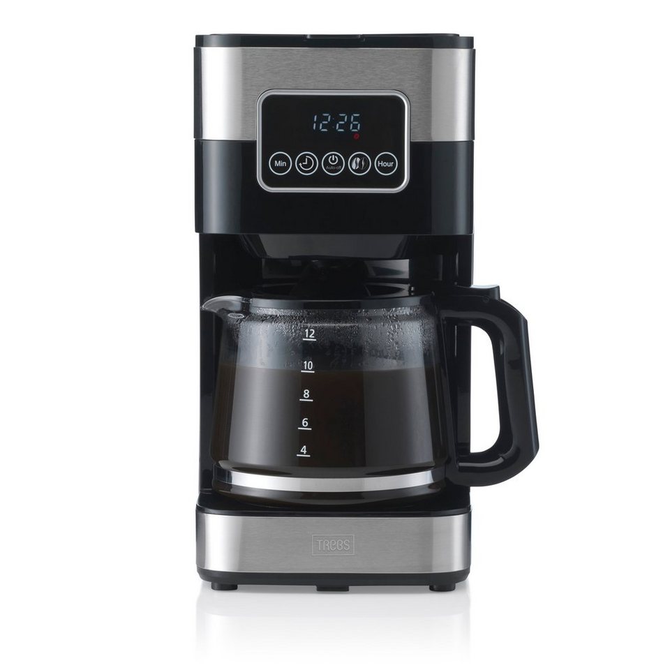 TREBS Filterkaffeemaschine 24100, 1.5l Kaffeekanne, Papierfilter, 1,5Liter  - Edelstahl, 30-s-Tropfstopp (schnelle Tassenentnahme zwischendurch)