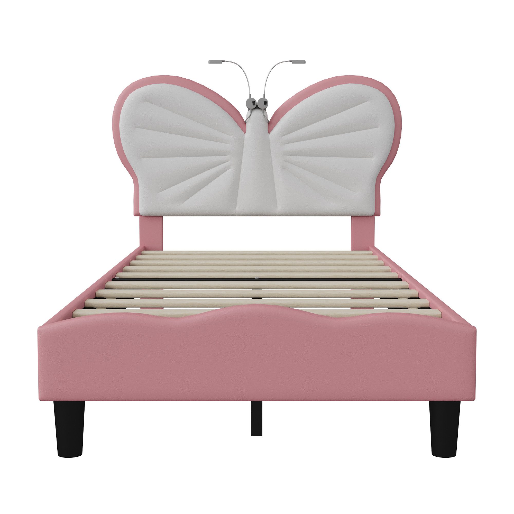Furnishings Home Polsterbett Kinderbett Einzelbett, Schmetterlingskopfteil günstig online kaufen
