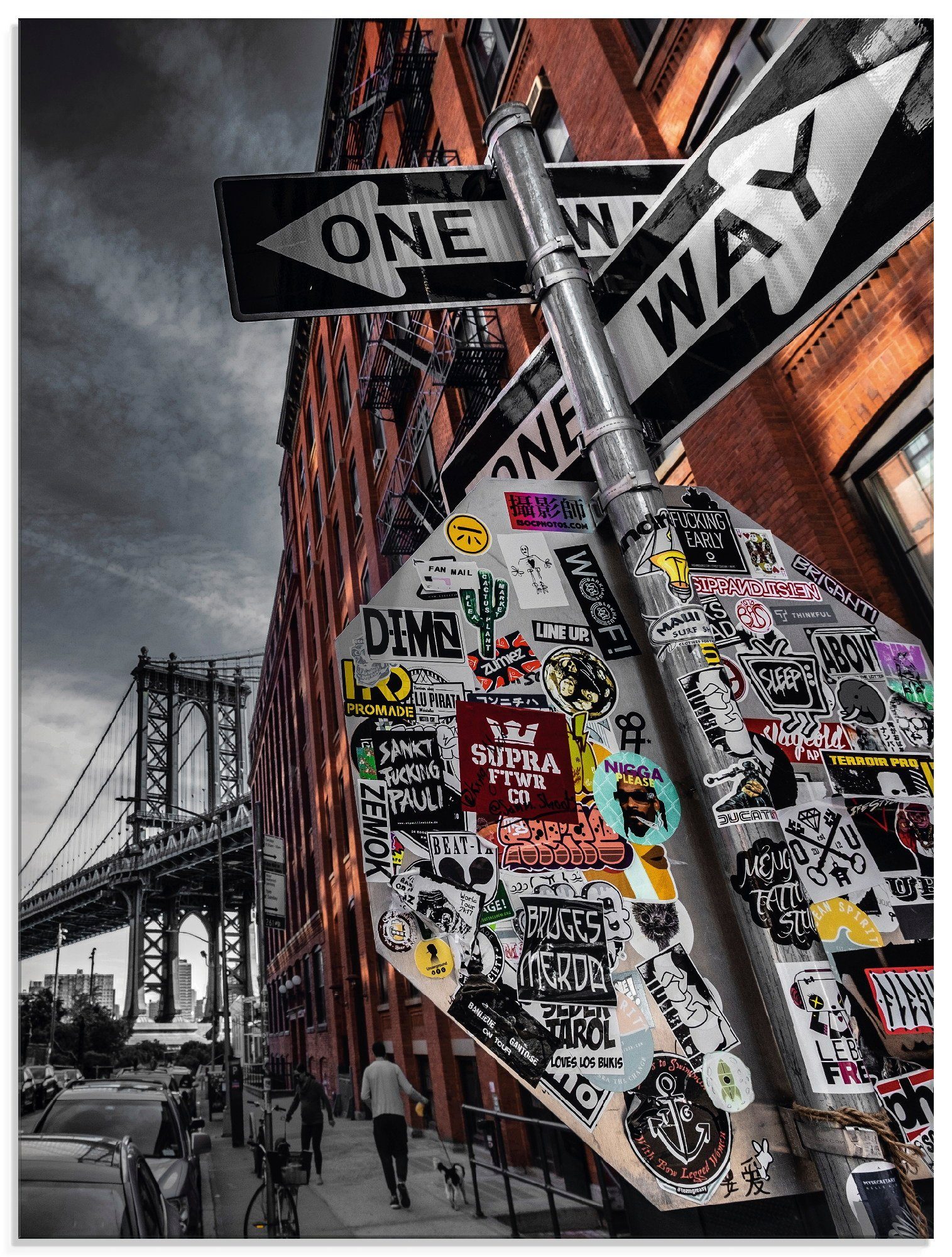 Artland Glasbild New York Street Fotografie, Amerika (1 St), in verschiedenen Größen
