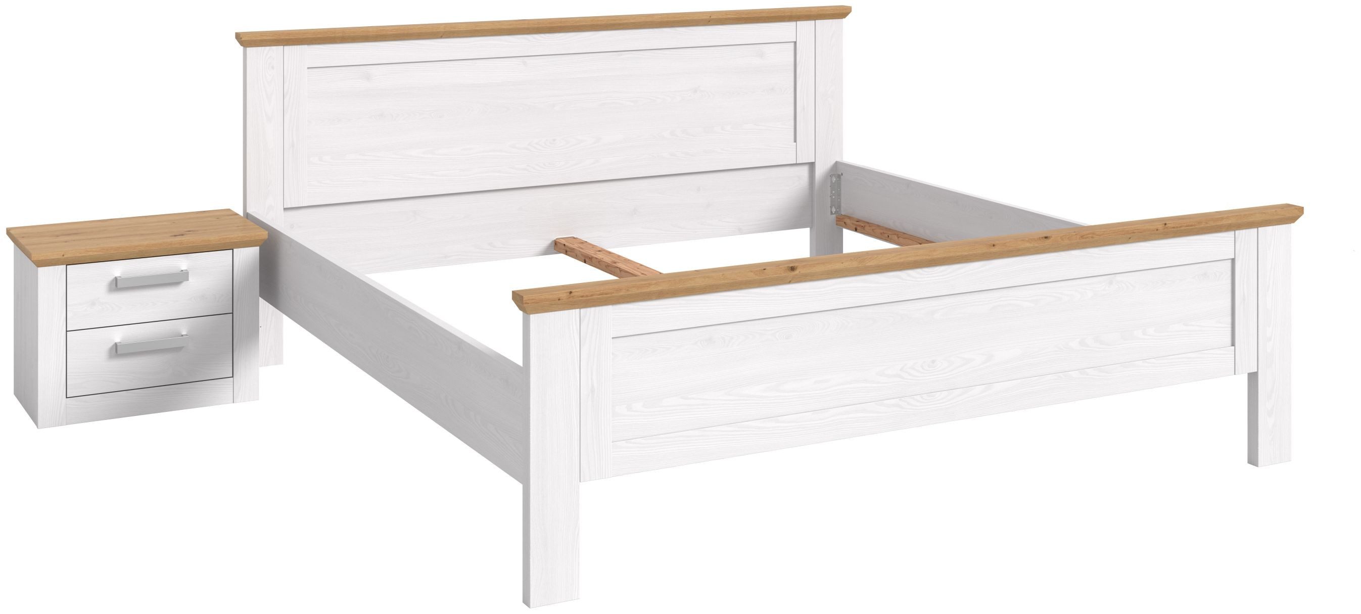 xonox.home Schlafzimmer-Set Verona, (2-tlg. Bett 180x200cm & Nachtkommode), in Sibiu Lärche Nachbildung B/H/T ca.: 245 x 90 x 209 cm