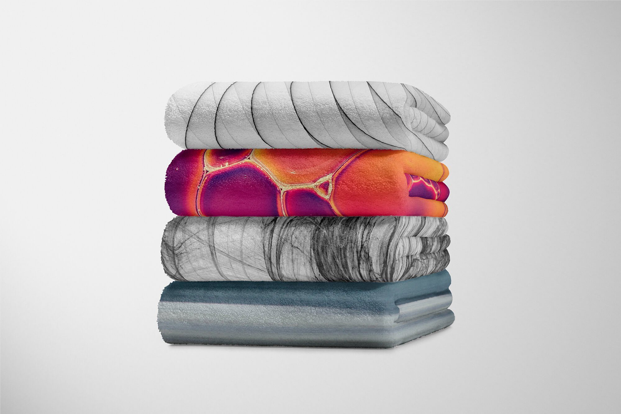 (1-St), auff, Sinus Abstrakt Handtücher Grau Kuscheldecke Kunstvoll Handtuch Handtuch Art Fotomotiv Baumwolle-Polyester-Mix Strandhandtuch mit Saunatuch
