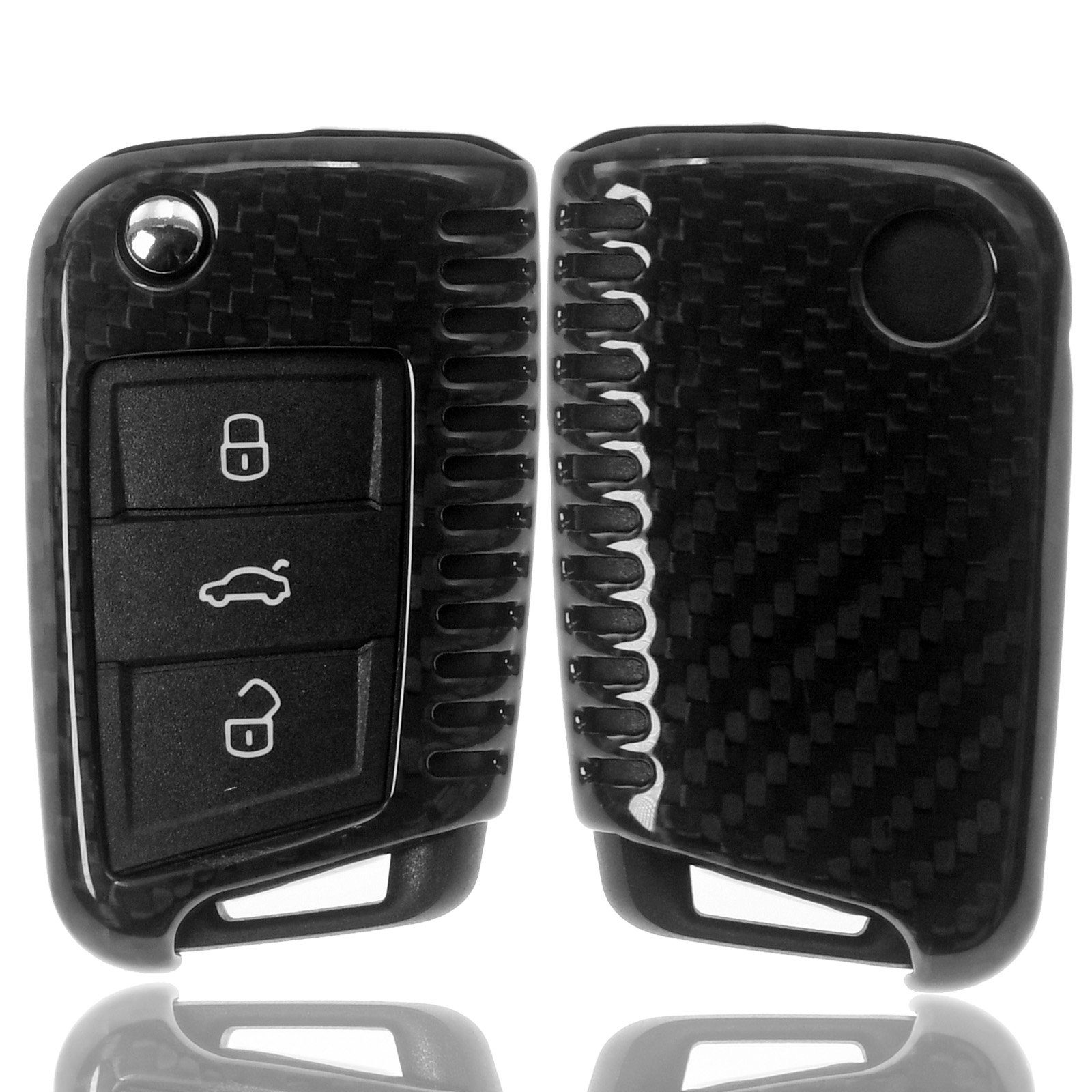 T-Carbon Schlüsseltasche Auto Schlüssel Echt Carbon Schutz Hülle Schwarz, V günstig online kaufen