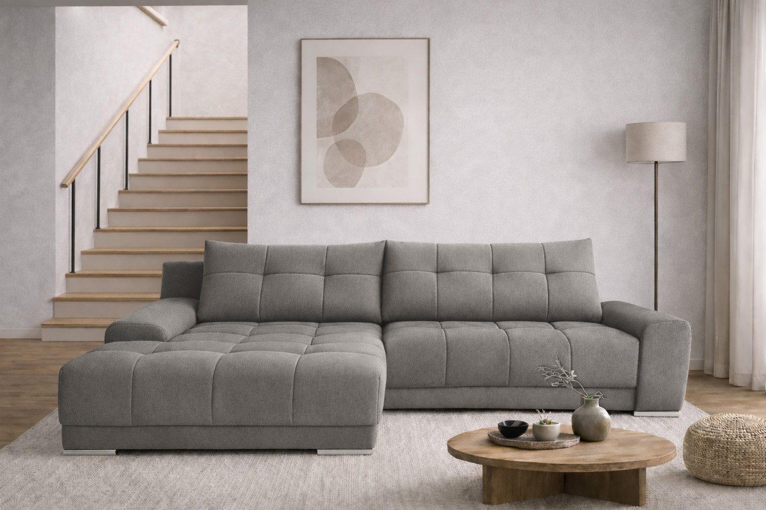 Kaiser Möbel Ecksofa mit schlaffunktion und bettkasten, Eckcouch WAVE, Ecksofa