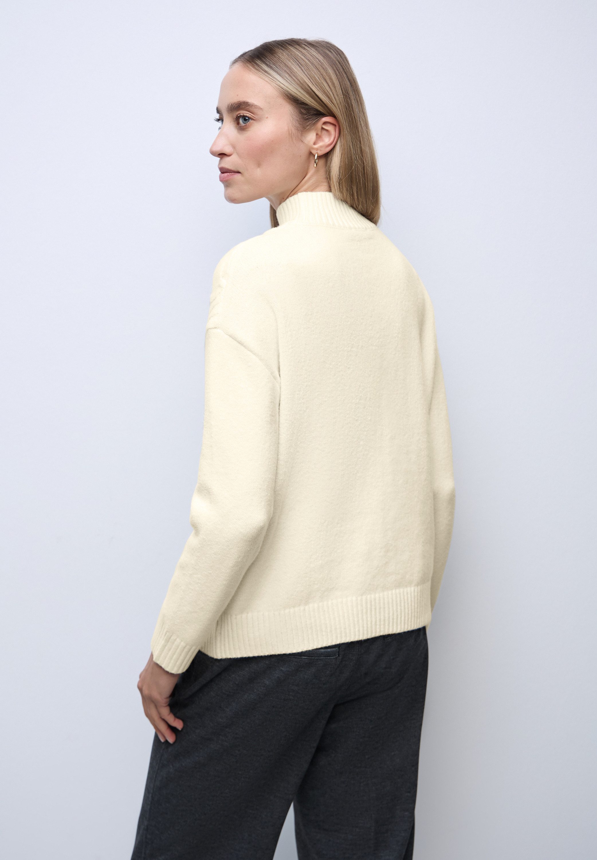 STREET ONE Stehkragenpullover mit Strickmuster günstig online kaufen