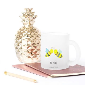 Mr. & Mrs. Panda Teeglas Biene Liebe - Transparent - Geschenk, Teeglas, Teebecher, Glas Teetas, Premium Glas, Liebevolle Gestaltung