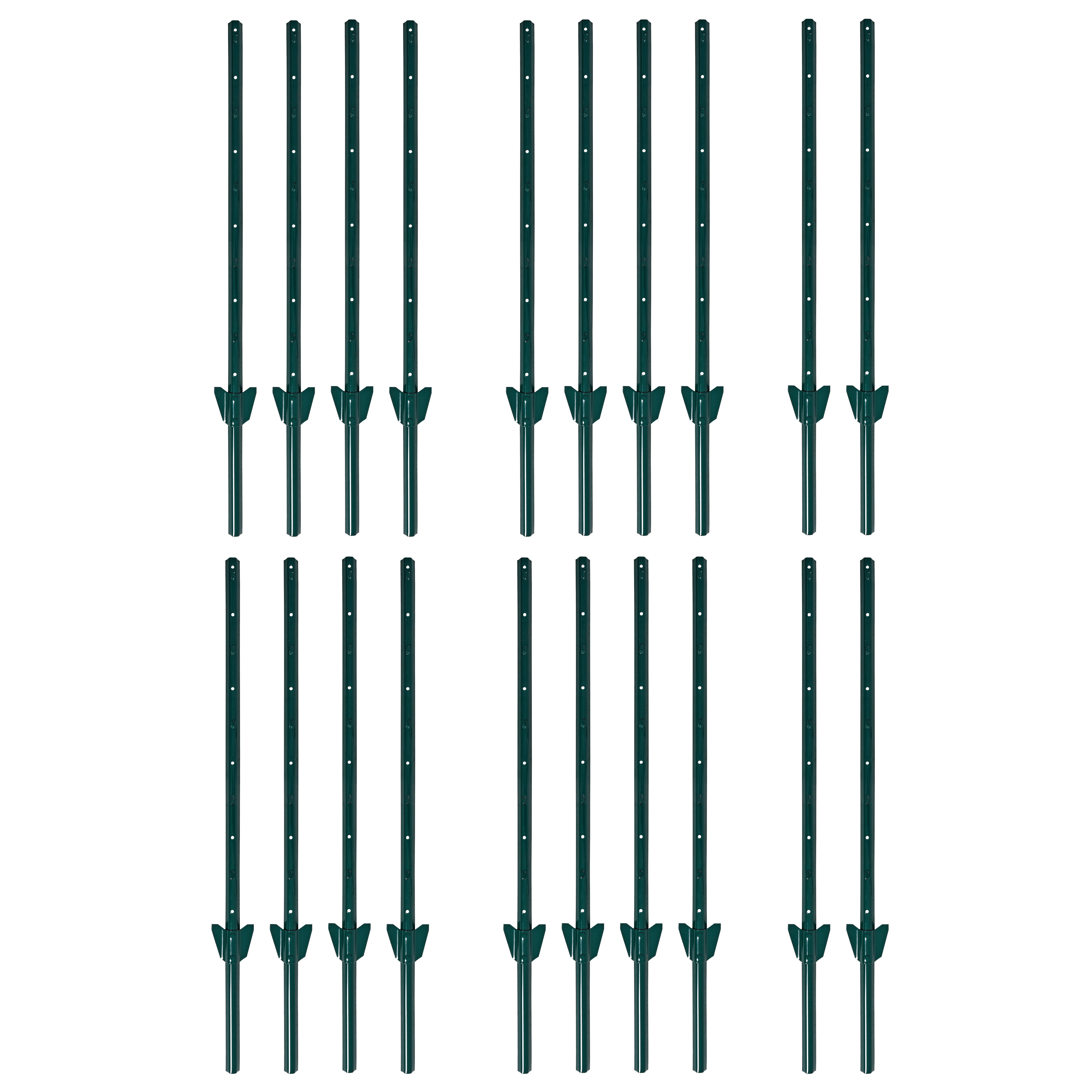 ESTEXO Zaunpfosten Zaunanker Erdanker 137cm 20er Set Zaunhalter Pfostenset Pfosten Grü