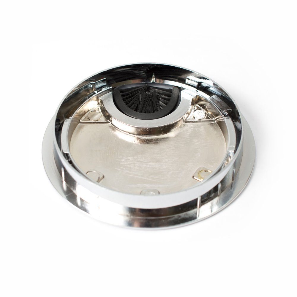 sossai® Kabelführung Metall Kabeldurchlass Ø60/Ø80mm in Chrom (2-St)