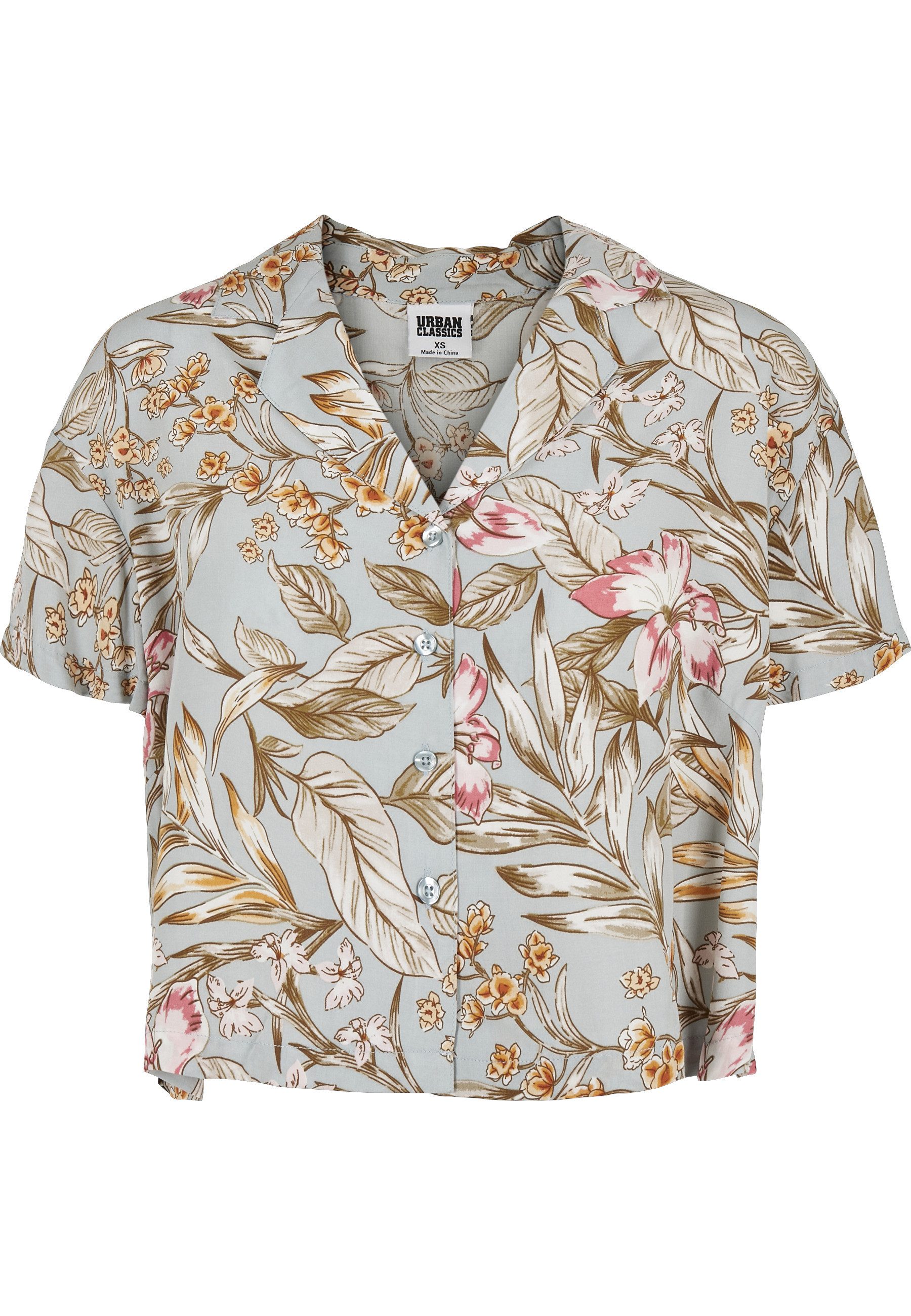 URBAN CLASSICS Kurzarmshirt Urban Classics Damen Ladies Resort Shirt (1-tlg)