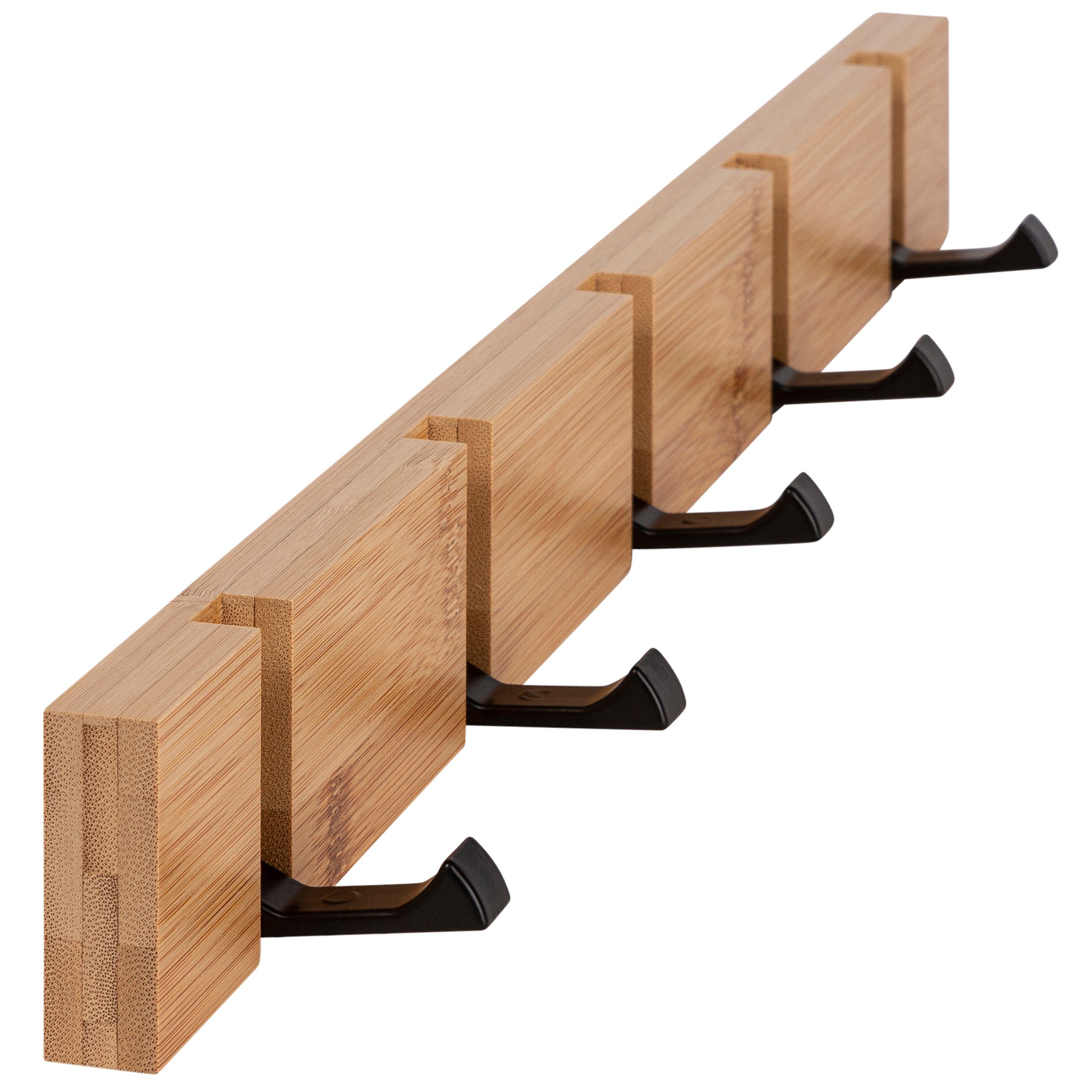 ONVAYA Garderobe Garderobenhaken, Wandgarderobe Bambus, Garderobenleiste günstig online kaufen