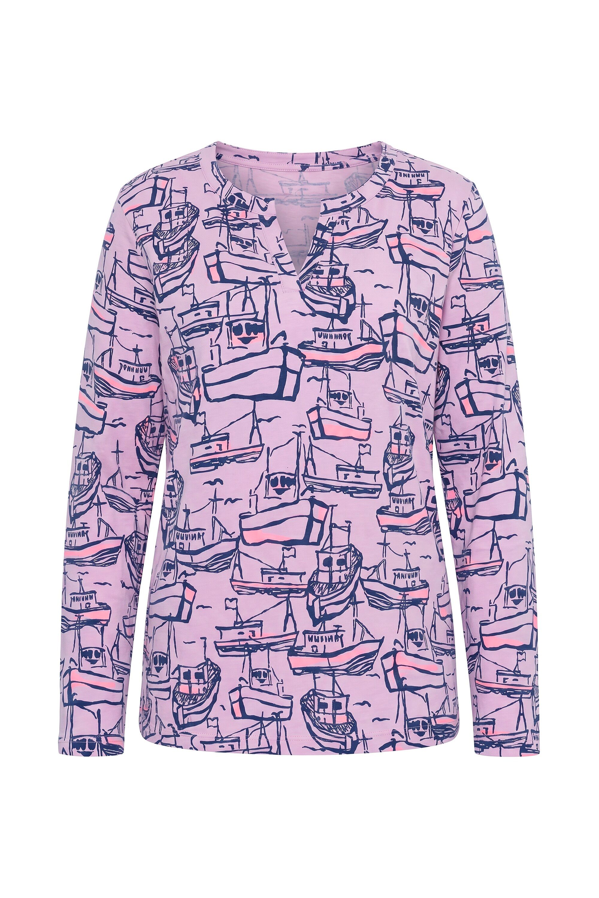 Laurasøn Longsleeve Shirt Langarm V-Ausschnitt Print – Bild 2 von 4