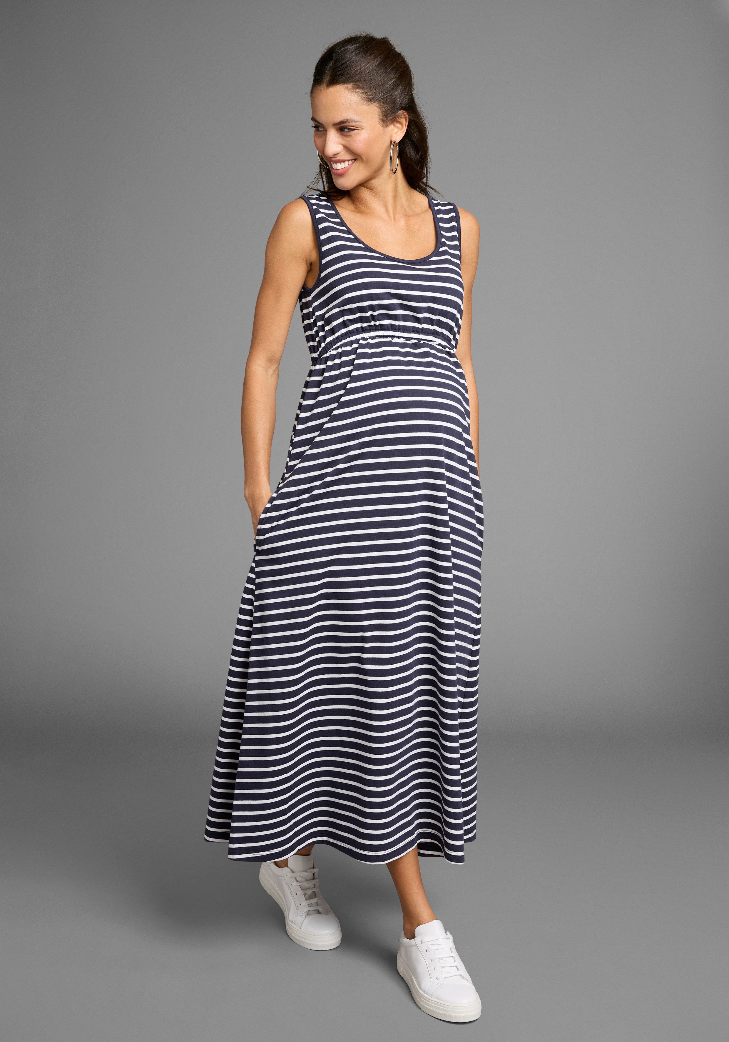Neun Monate Umstandskleid Langes Schwangerschaftskleid Jersey-Kleid für die Schwangerschaft